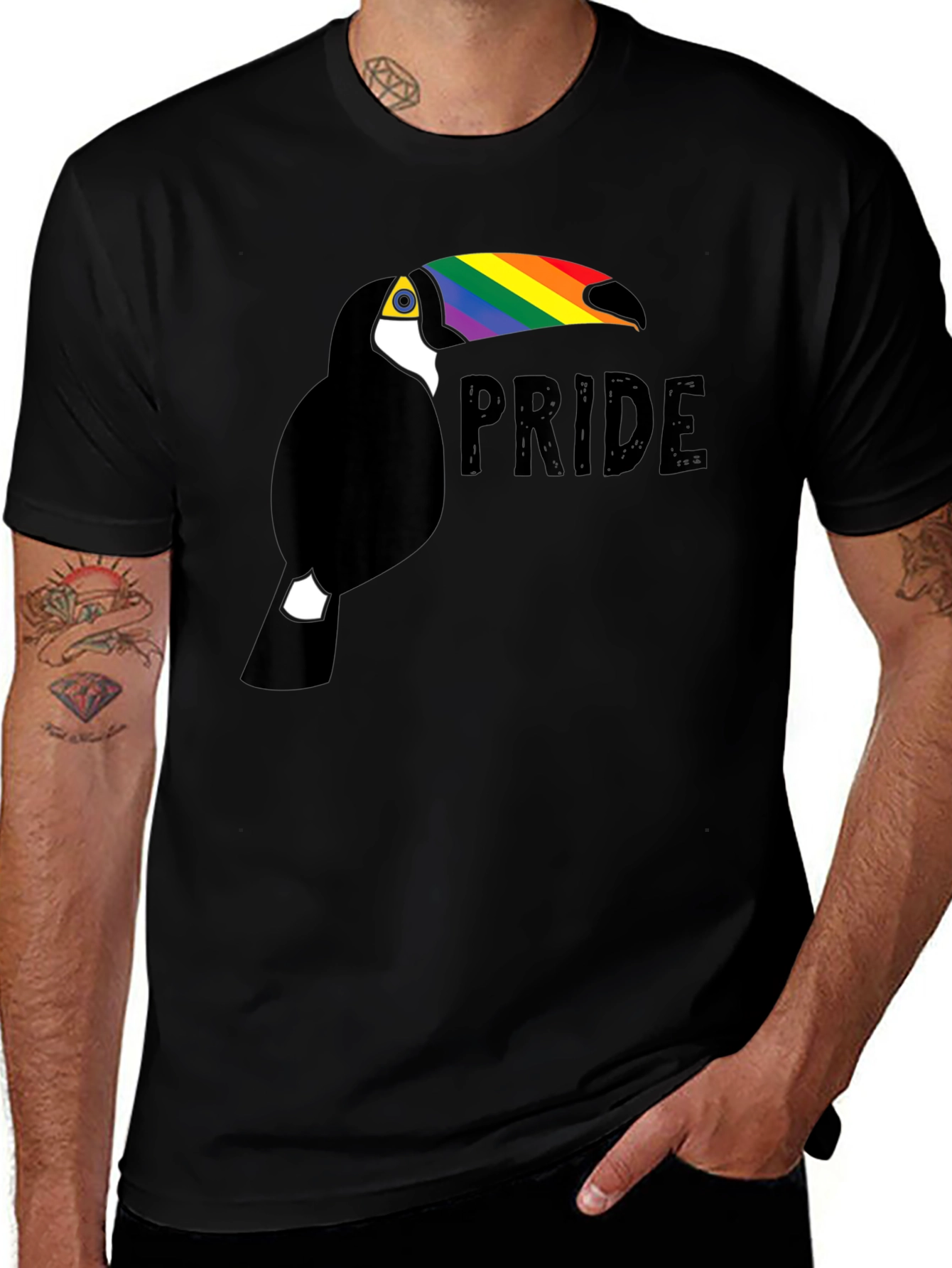 Pride Toucan Graphic Tee - Black