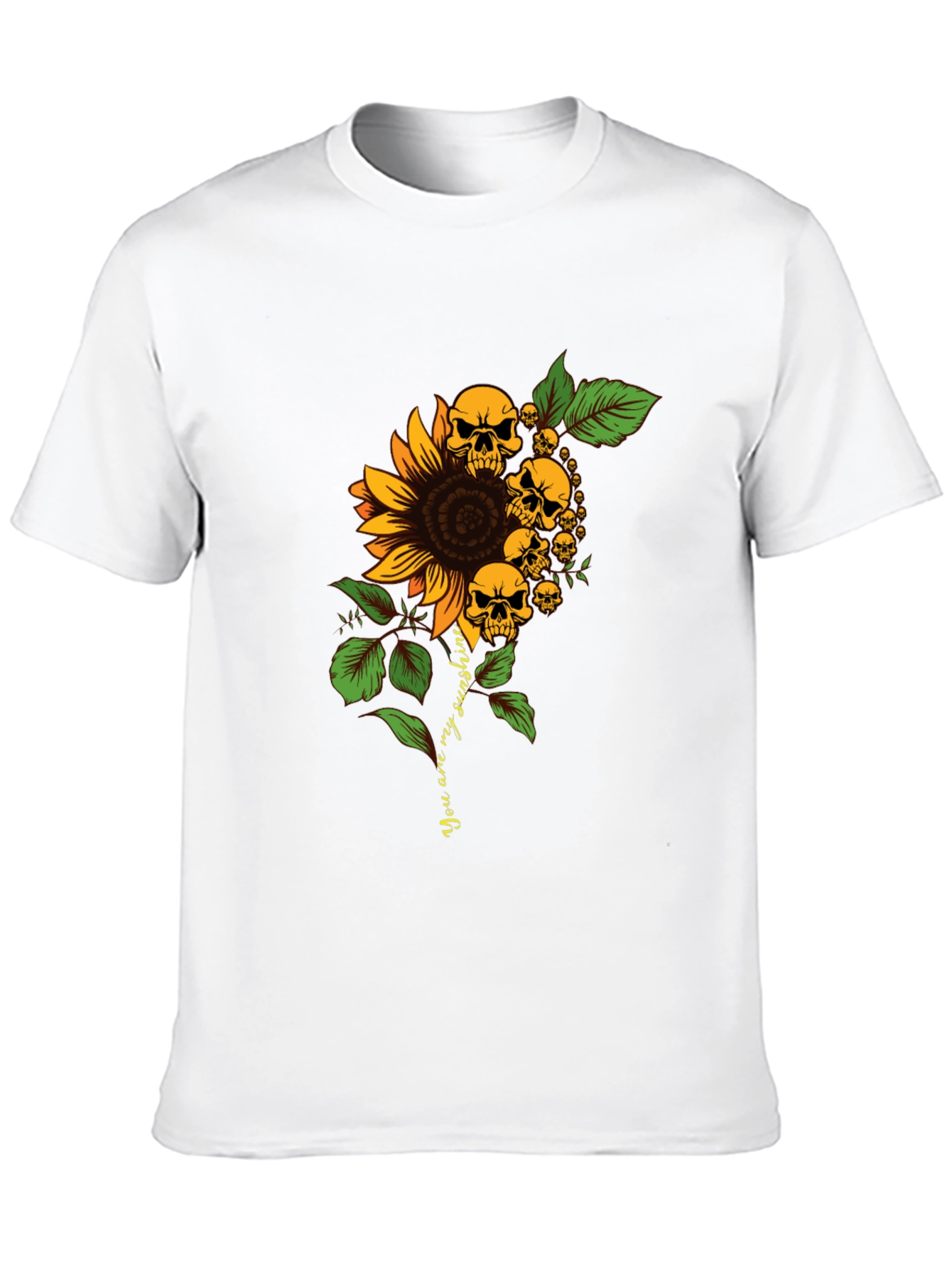 Skull Sunflower Graphic Tee - Black T-Shirt