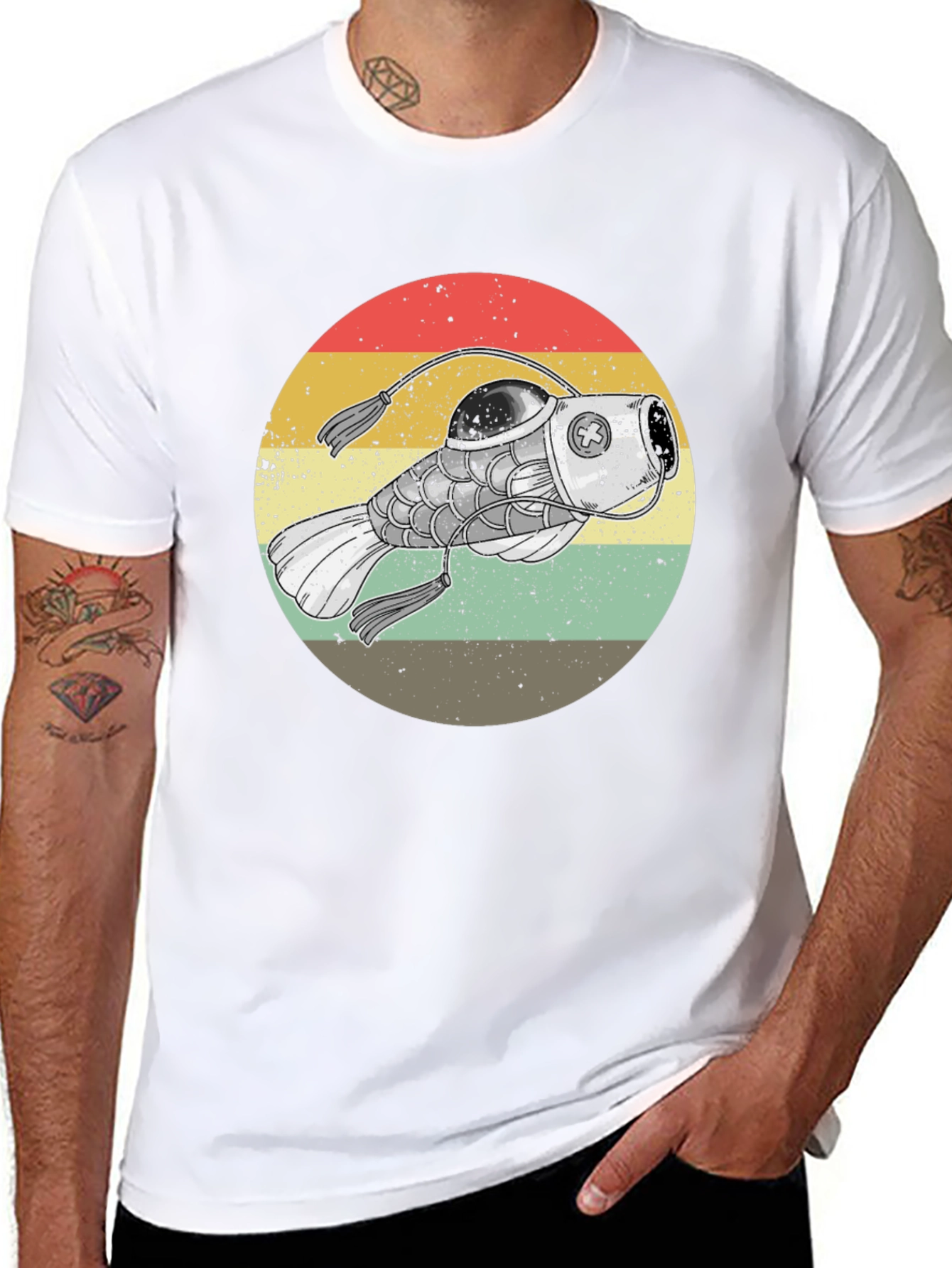 Retro Angler Fish Graphic Tee - Black