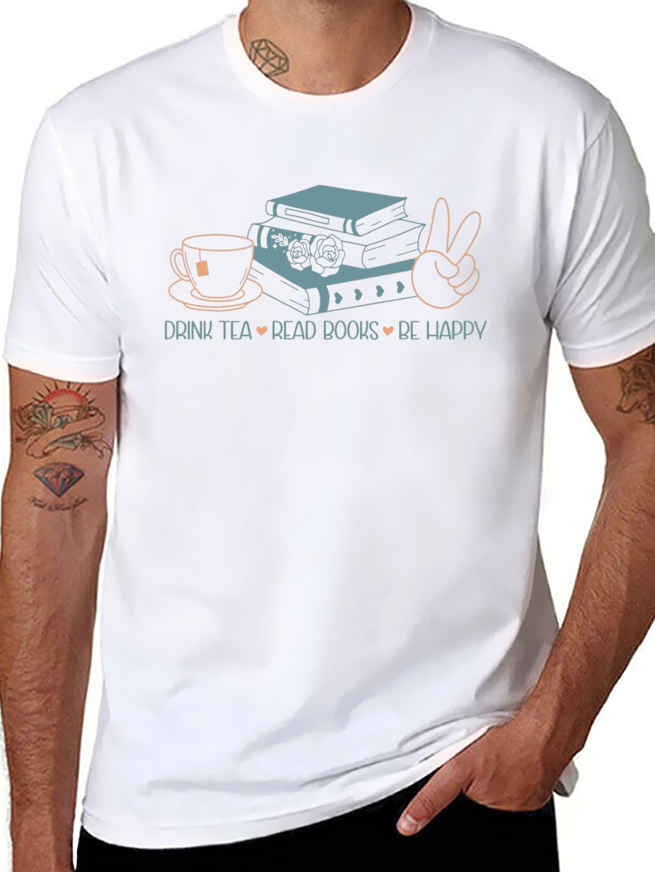 Drink Tea Read Books Be Happy T-Shirt