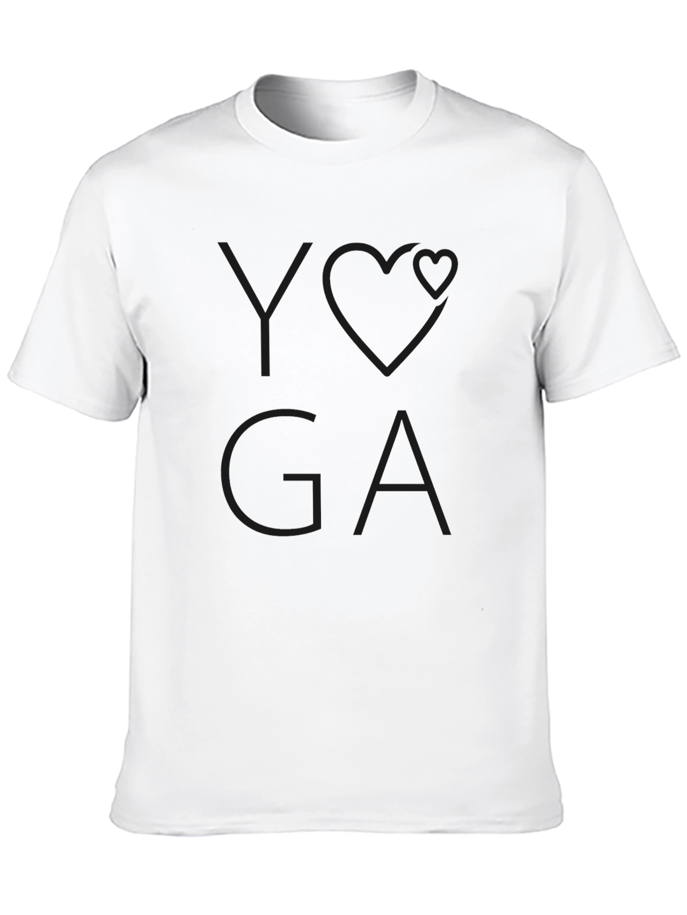 Yoga Heart Graphic Tee - Soft Black Casual Shirt
