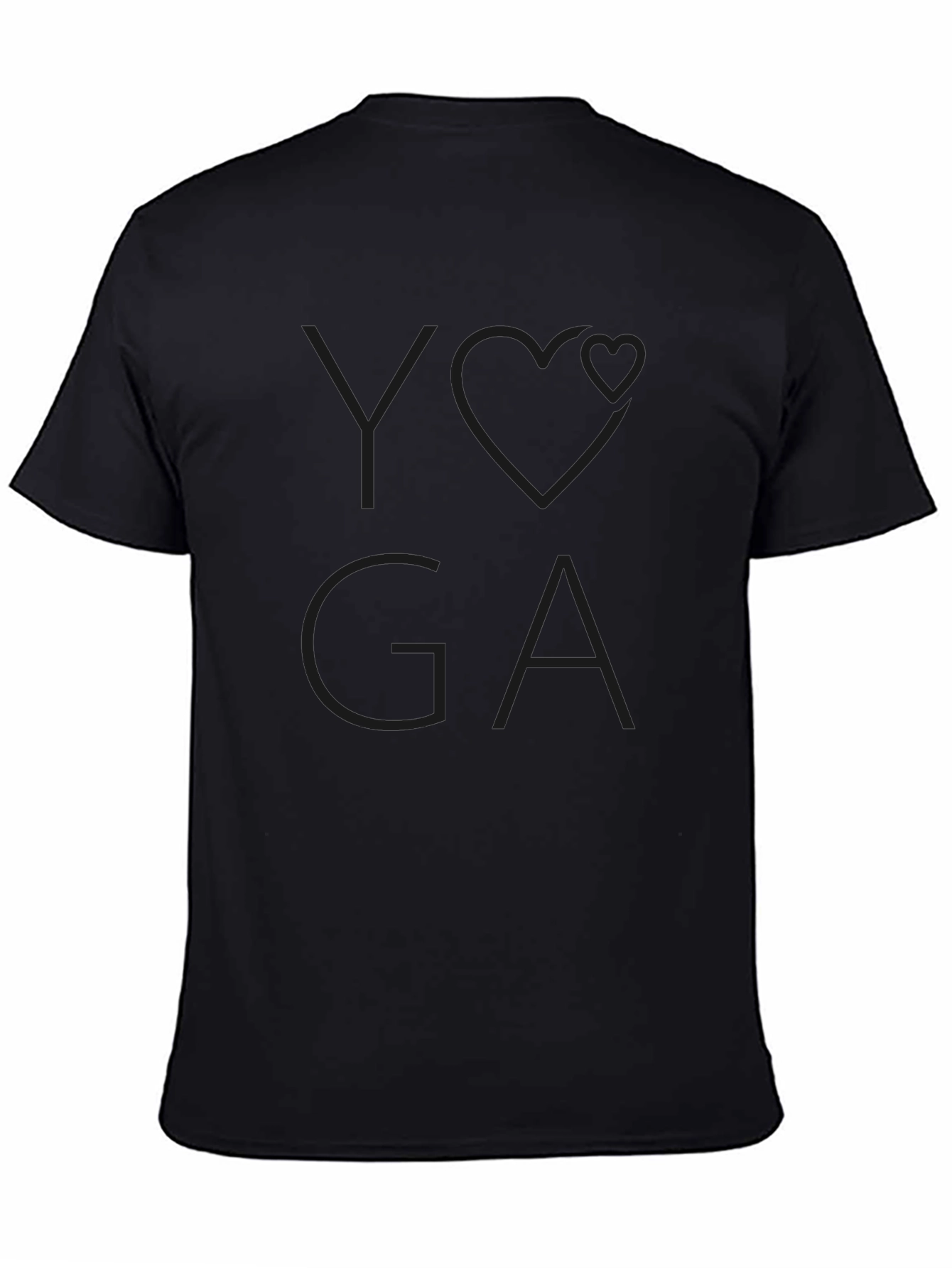 Yoga Heart Graphic Tee - Soft Black Casual Shirt