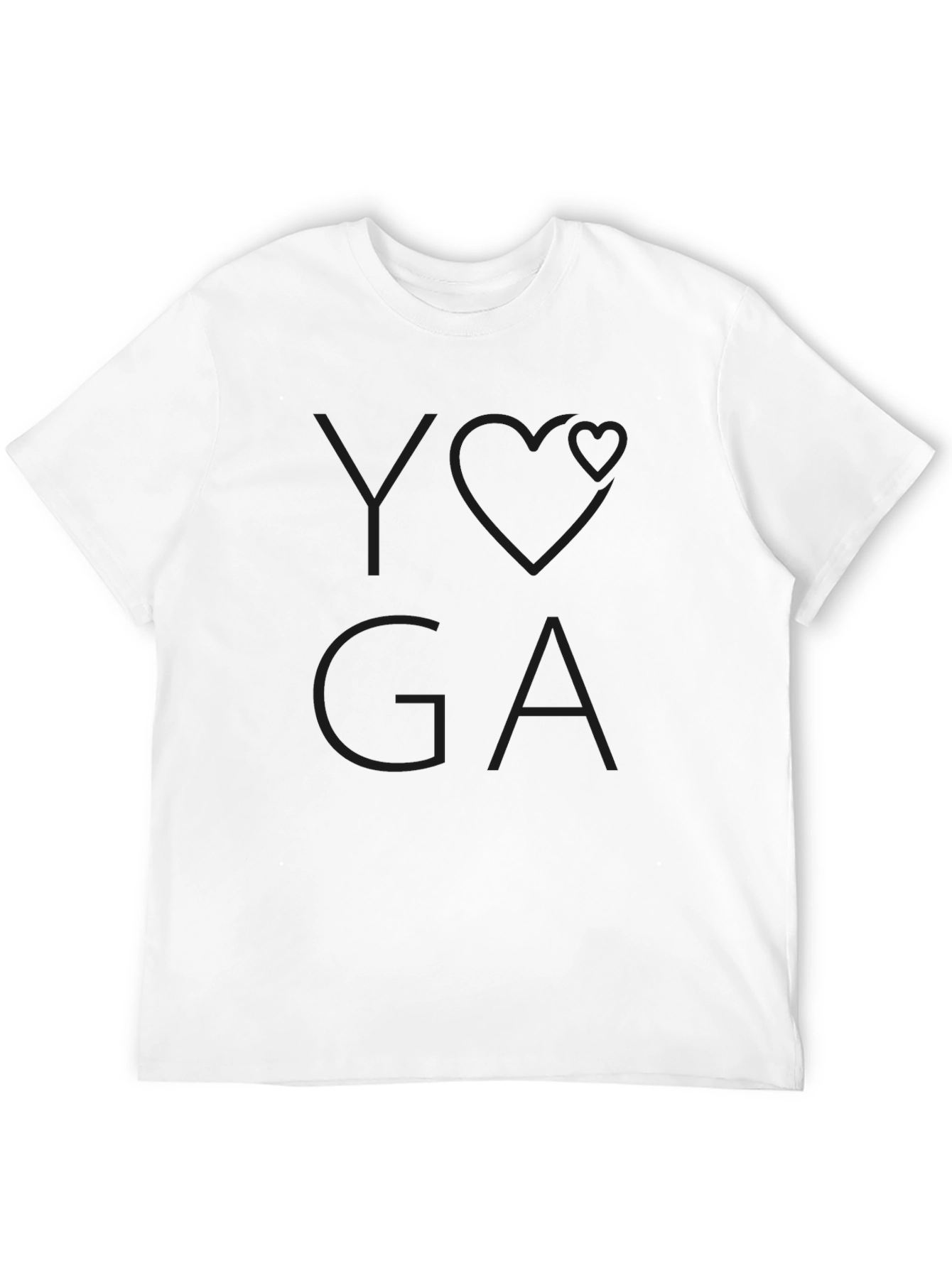 Yoga Heart Graphic Tee - Soft Black Casual Shirt