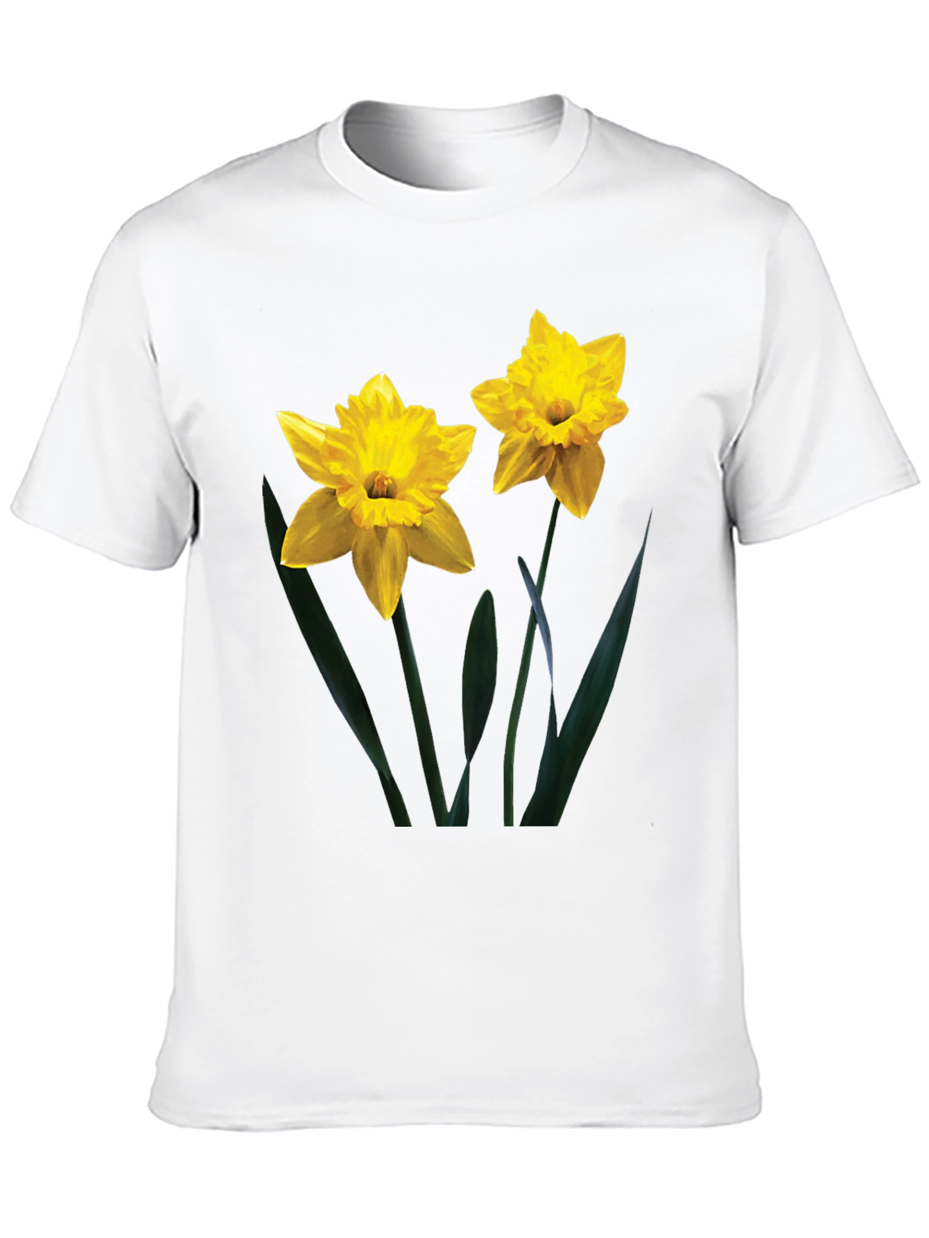 Daffodil Print Black T-Shirt