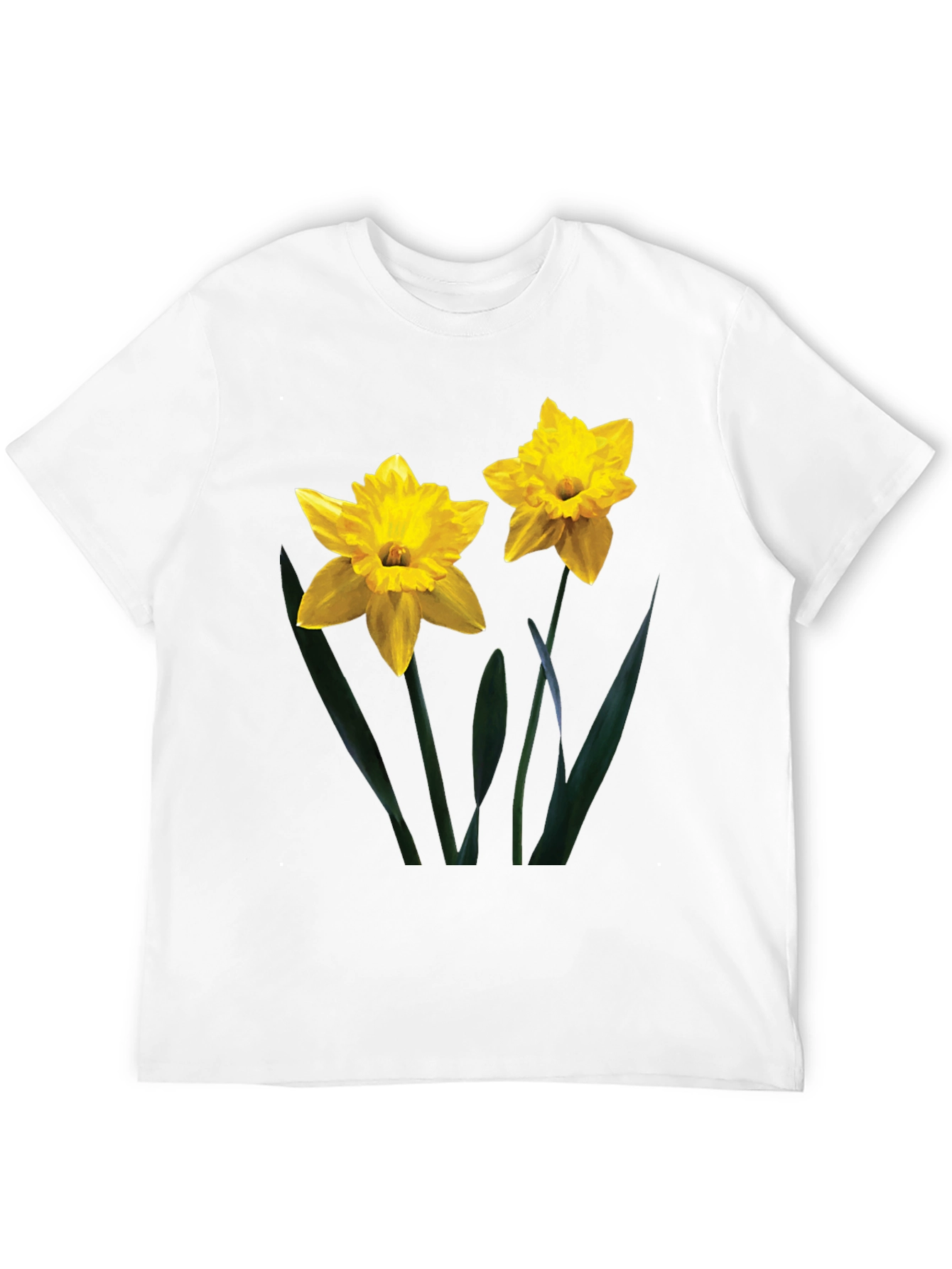 Daffodil Print Black T-Shirt