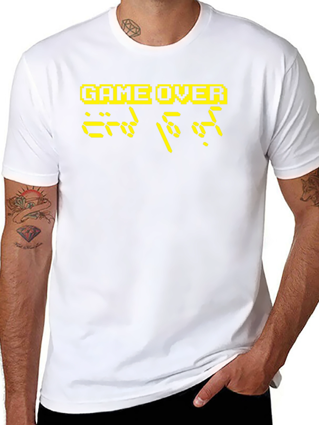 Game Over Alien Message Graphic Print T-Shirt