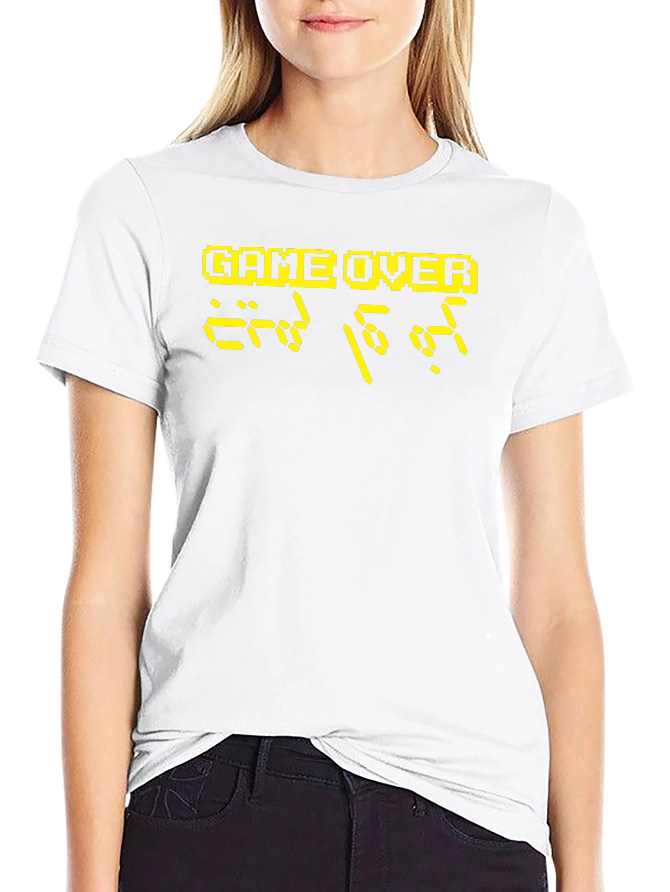 Game Over Alien Message Graphic Print T-Shirt