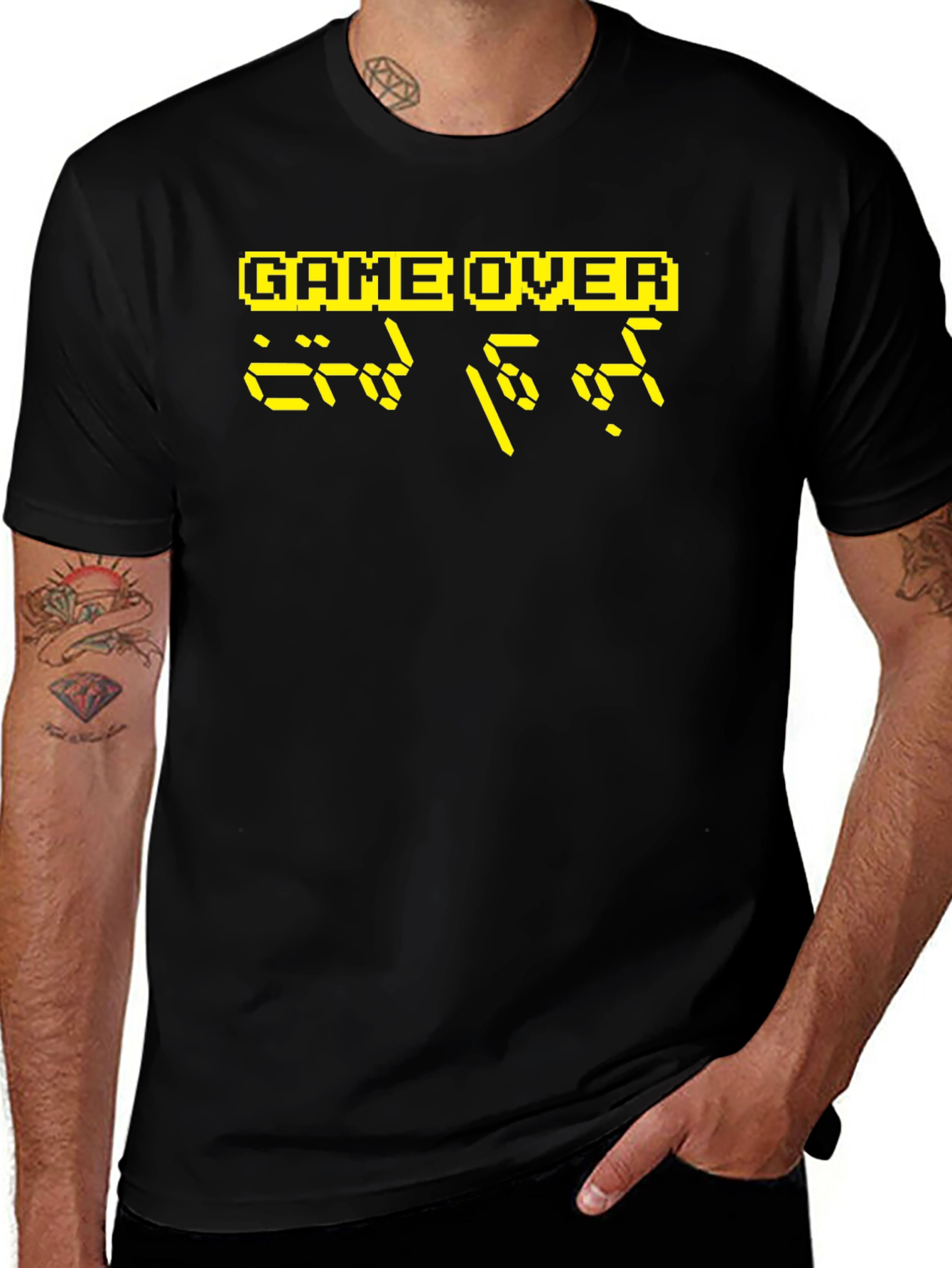 Game Over Alien Message Graphic Print T-Shirt