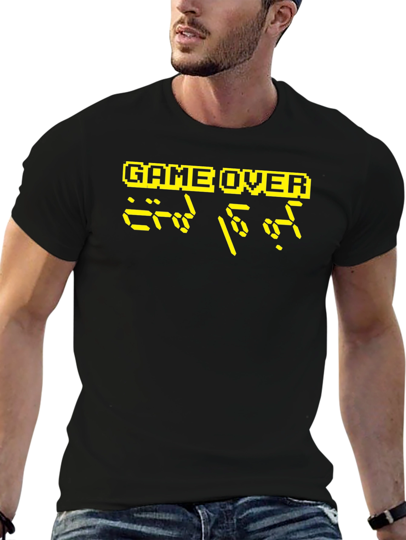 Game Over Alien Message Graphic Print T-Shirt