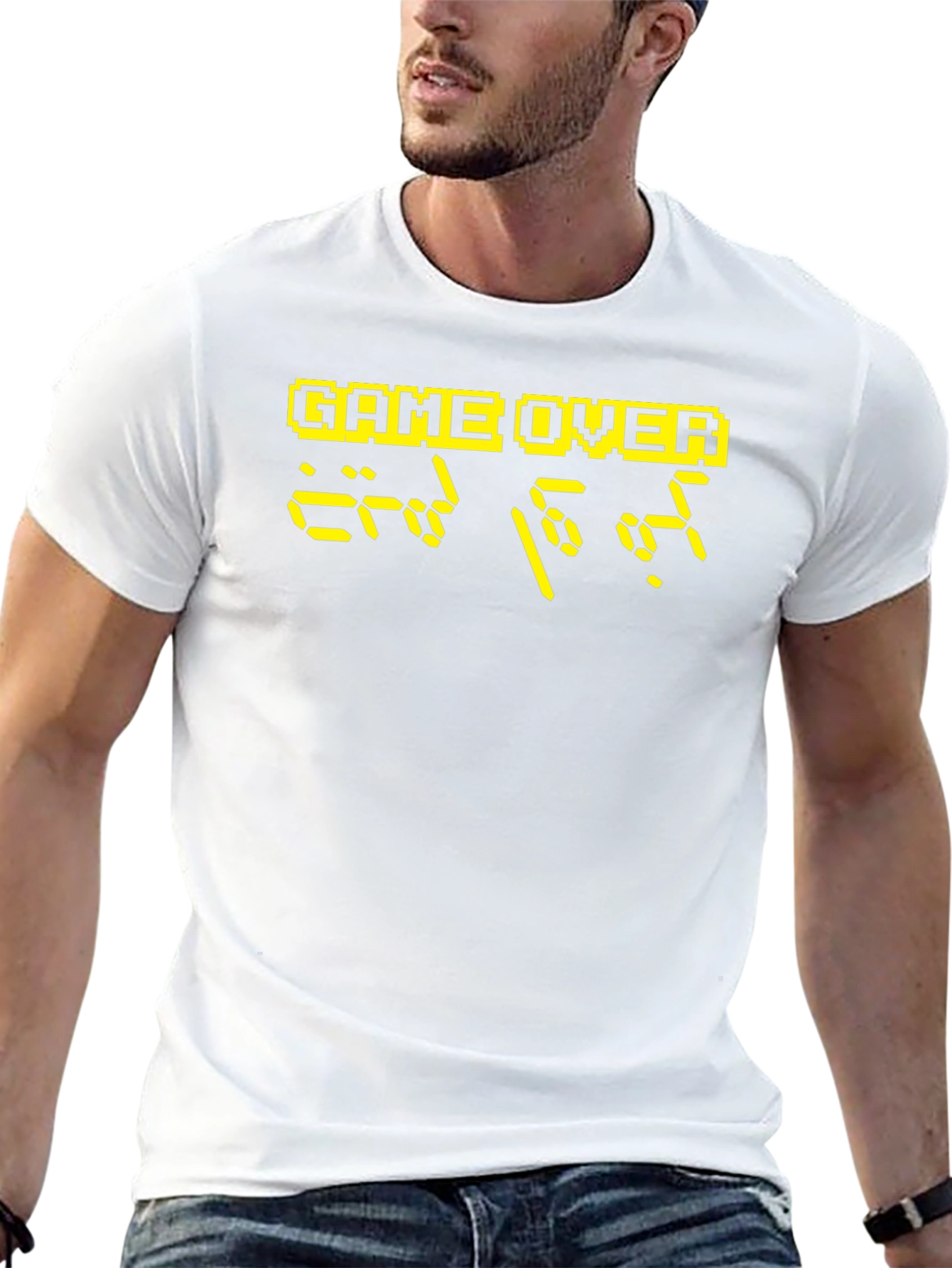 Game Over Alien Message Graphic Print T-Shirt