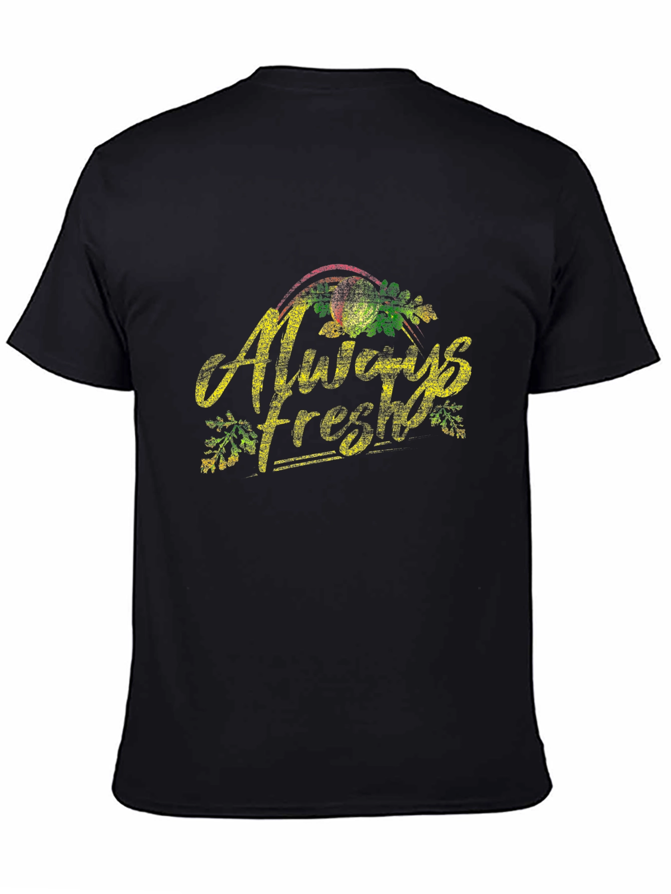 Always Fresh Graphic Tee - Black Cotton Casual T-Shirt