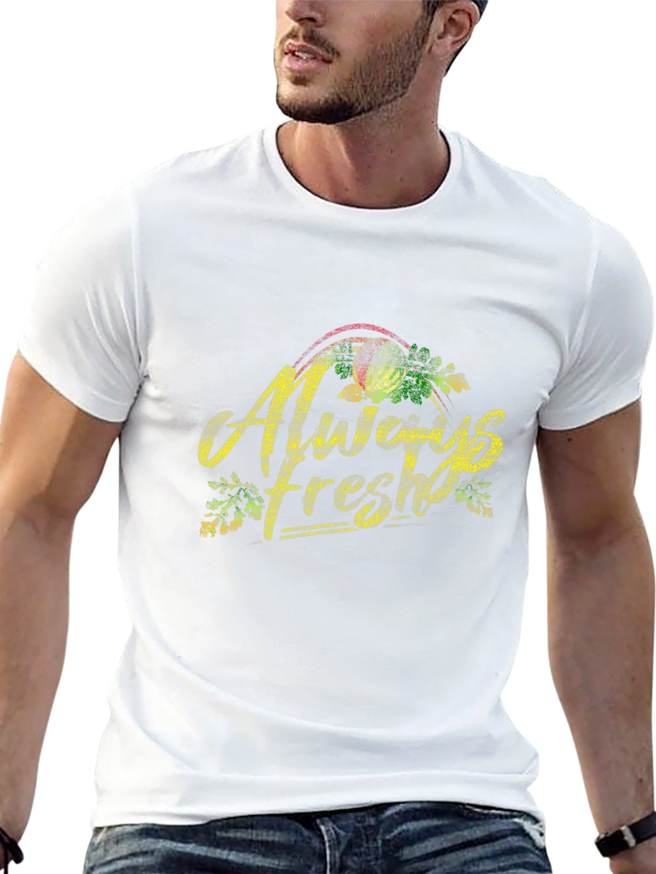 Always Fresh Graphic Tee - Black Cotton Casual T-Shirt