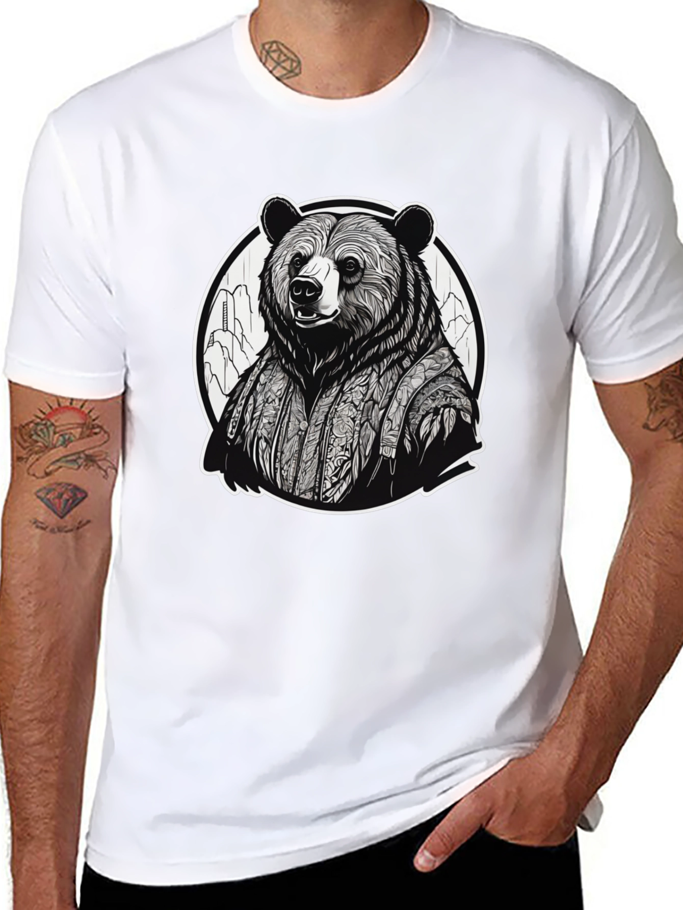 Bear Kimono Graphic Tee - Unique Streetwear