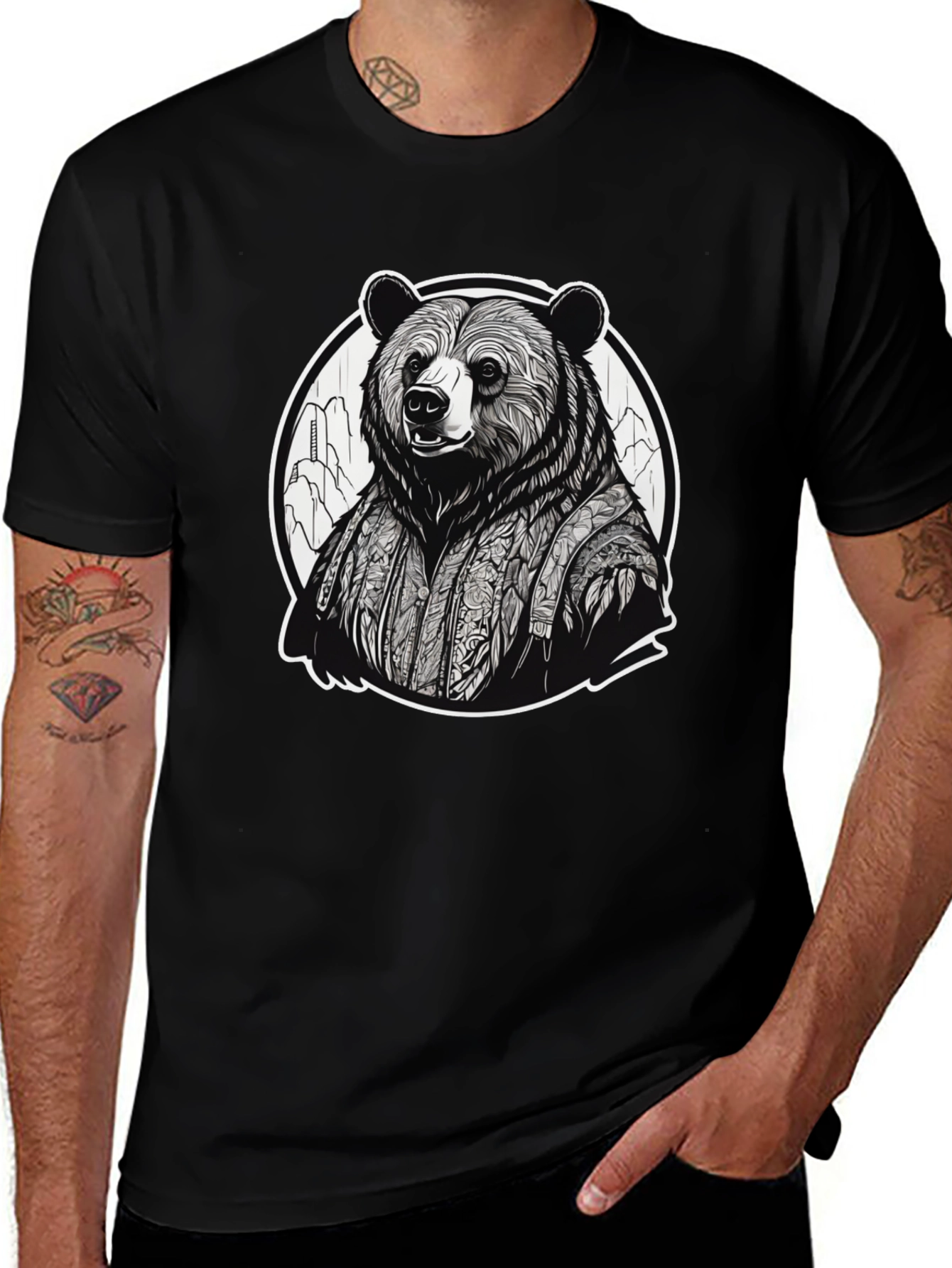 Bear Kimono Graphic Tee - Unique Streetwear