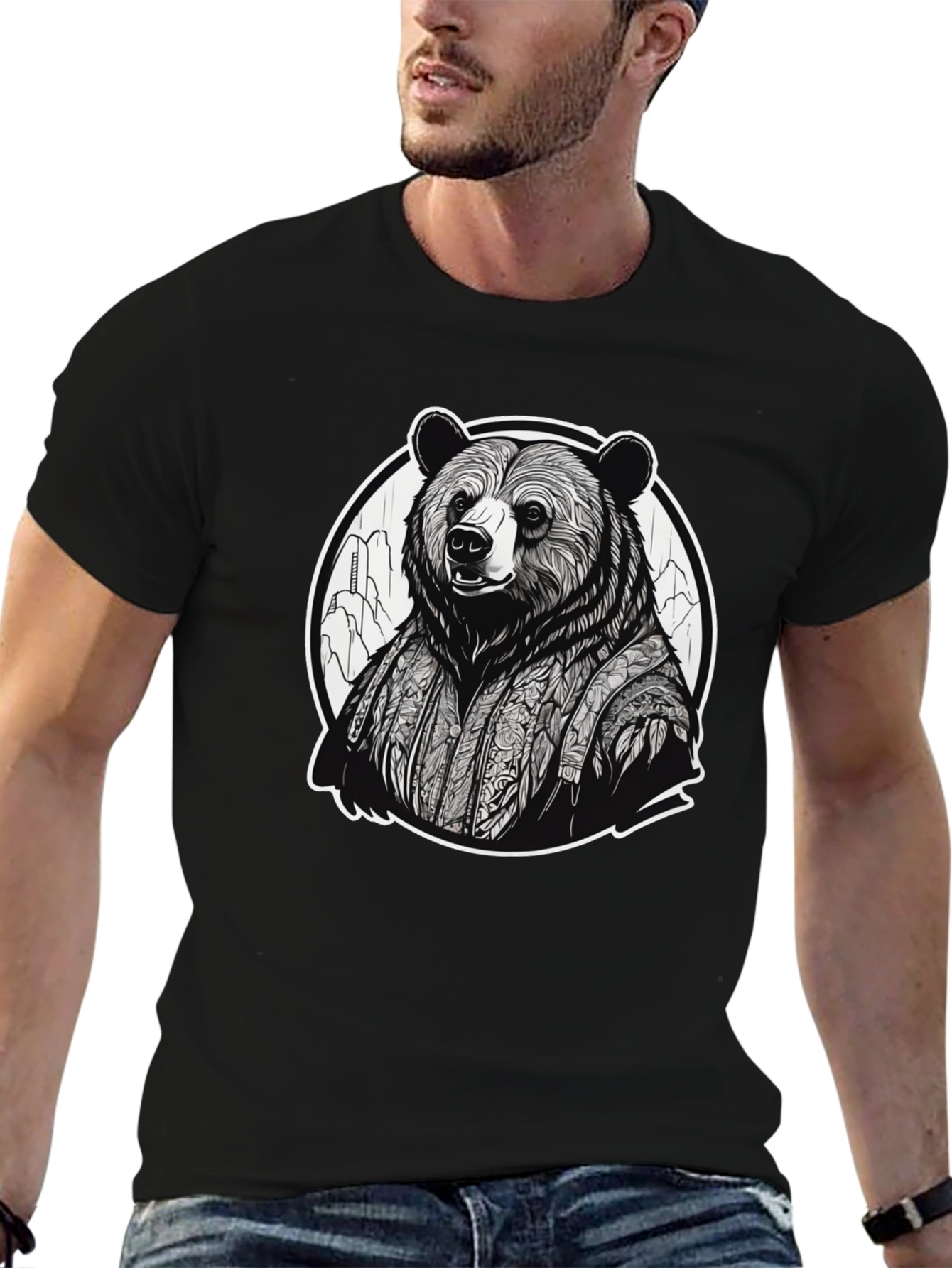 Bear Kimono Graphic Tee - Unique Streetwear