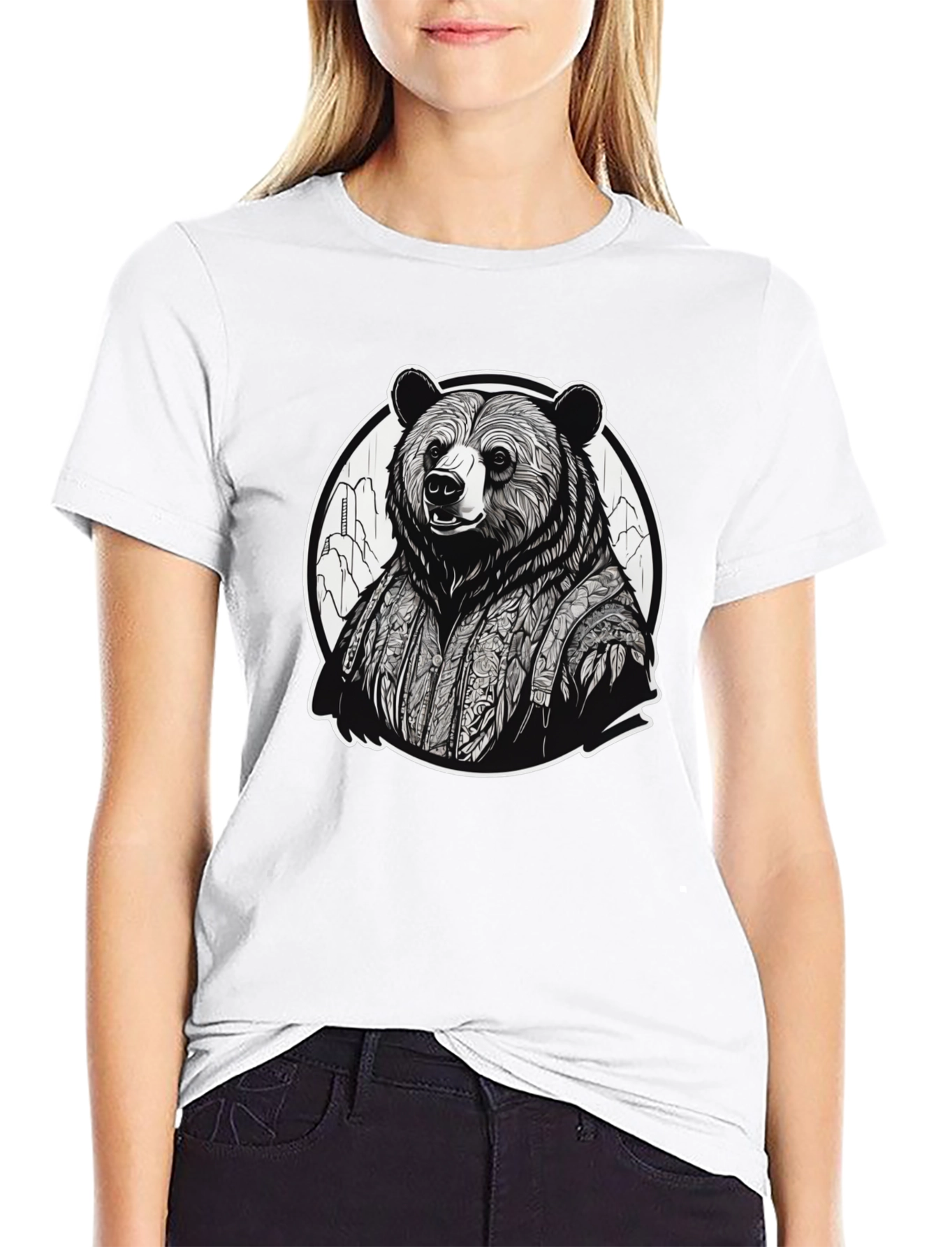 Bear Kimono Graphic Tee - Unique Streetwear