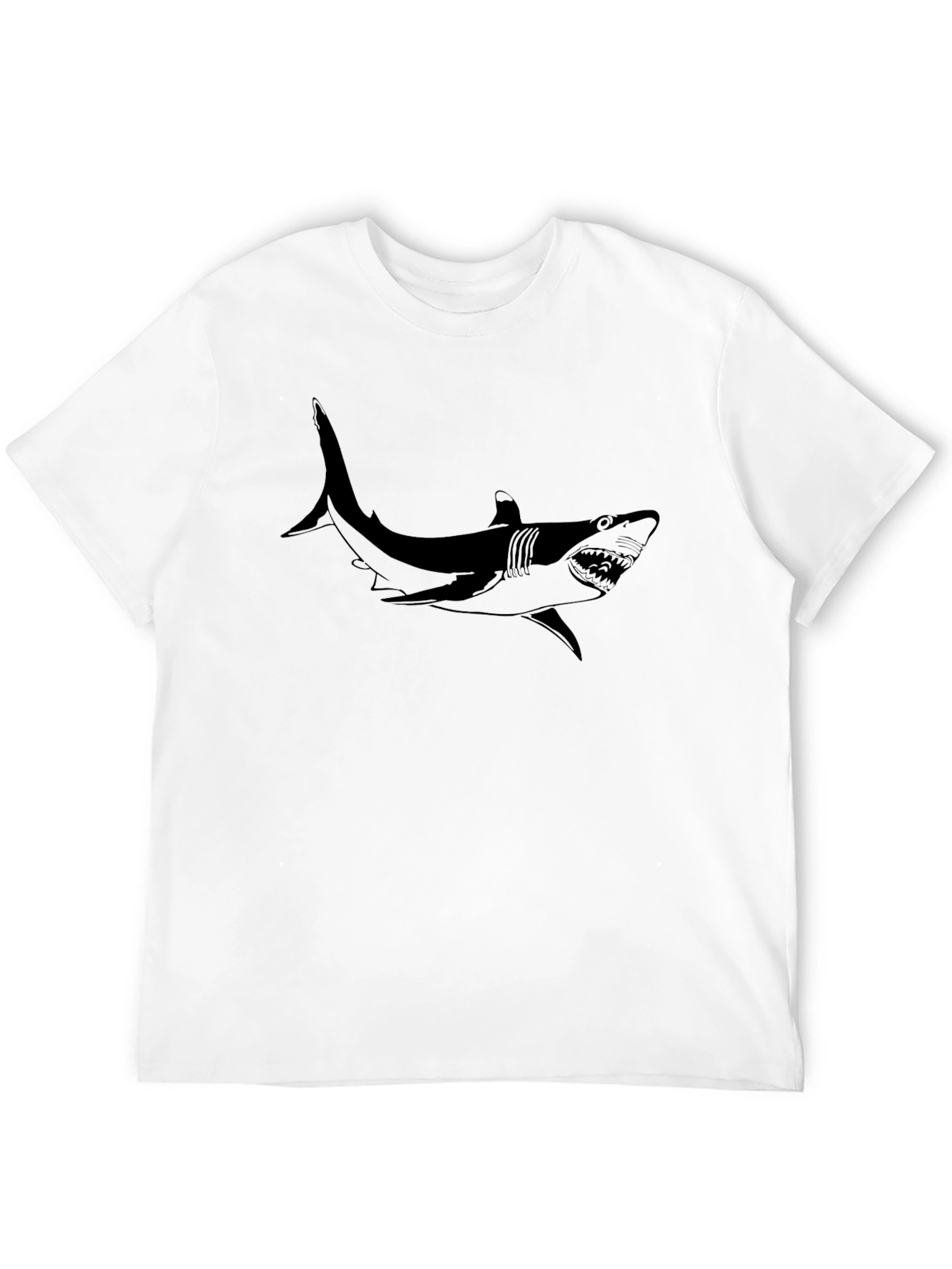 Shark Graphic Black T-Shirt - Mens Casual Tee