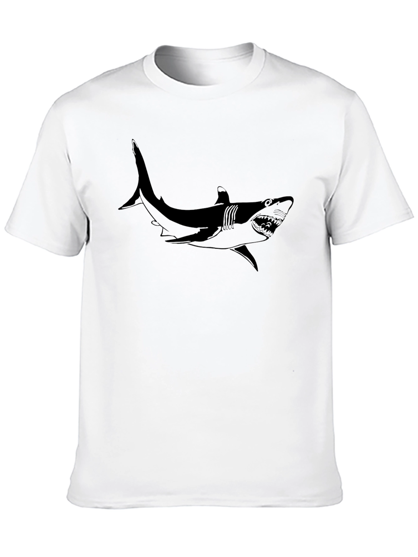 Shark Graphic Black T-Shirt - Mens Casual Tee