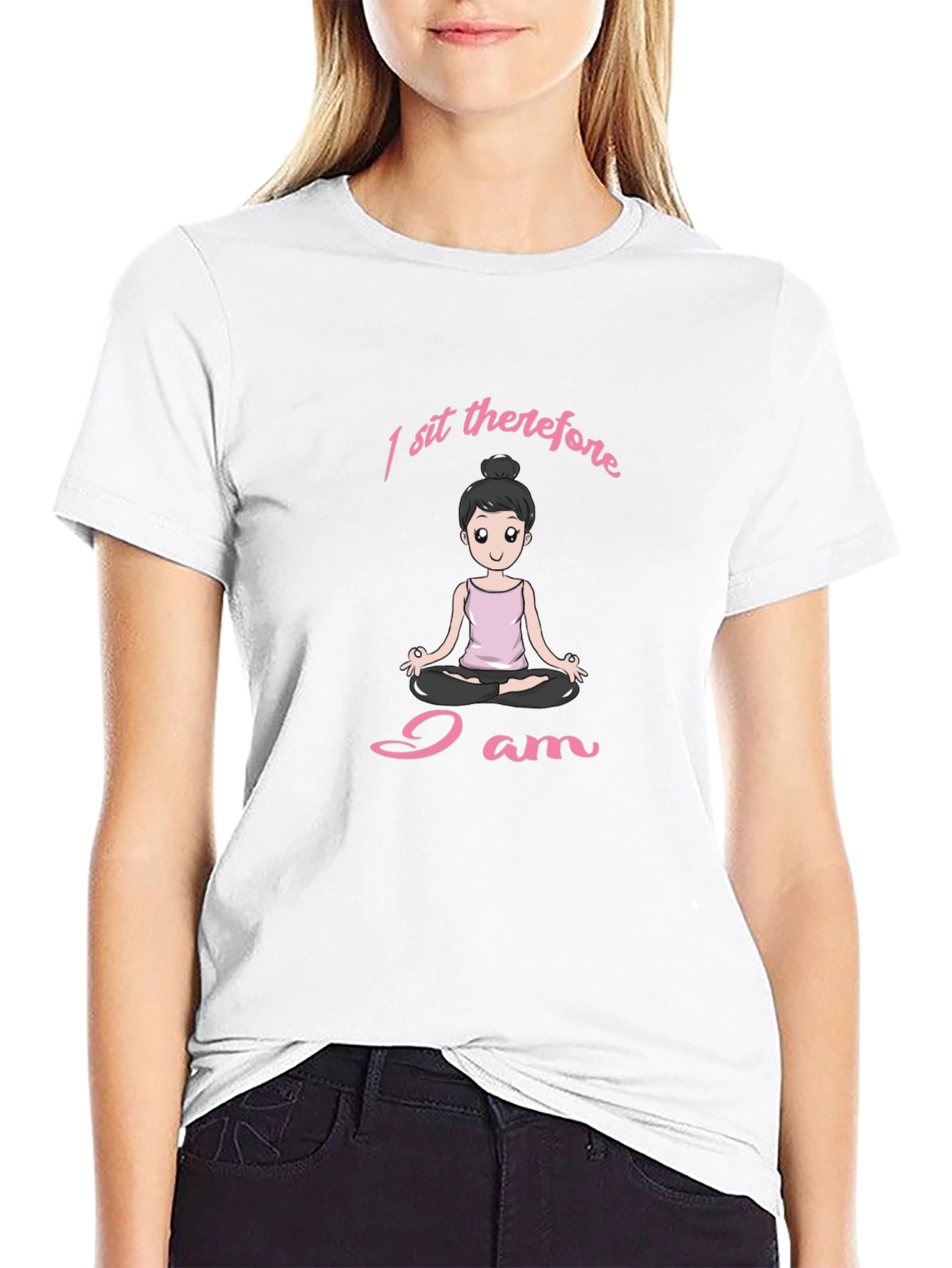 I Sit Therefore I Am Yoga T-Shirt