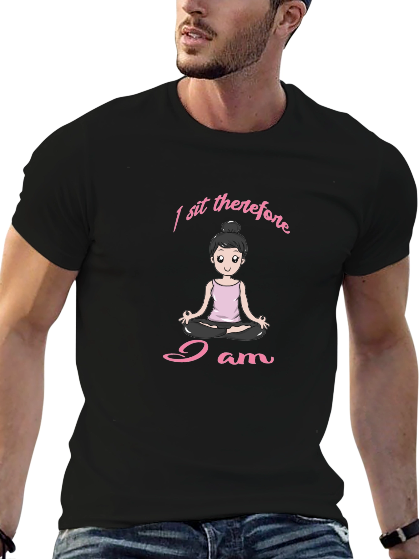 I Sit Therefore I Am Yoga T-Shirt