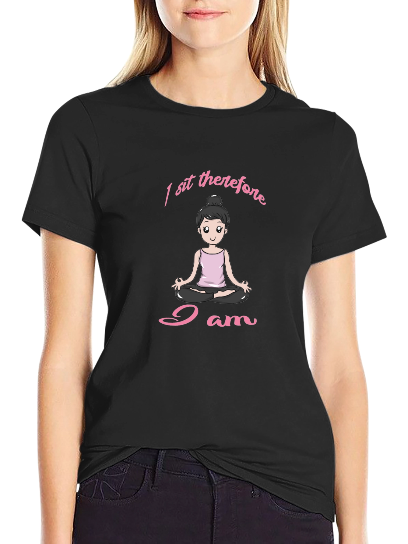 I Sit Therefore I Am Yoga T-Shirt