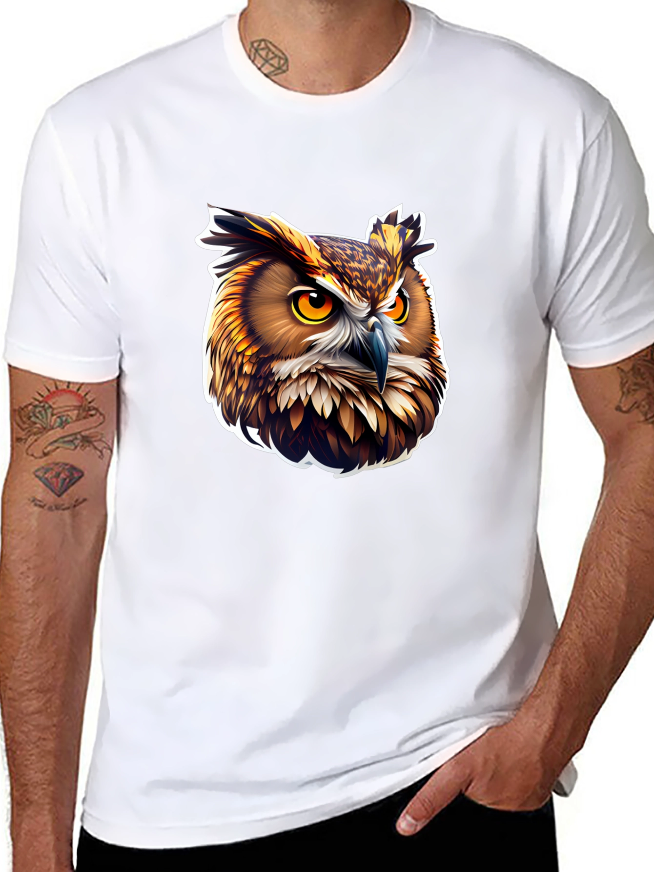 Owl Graphic Black T-Shirt