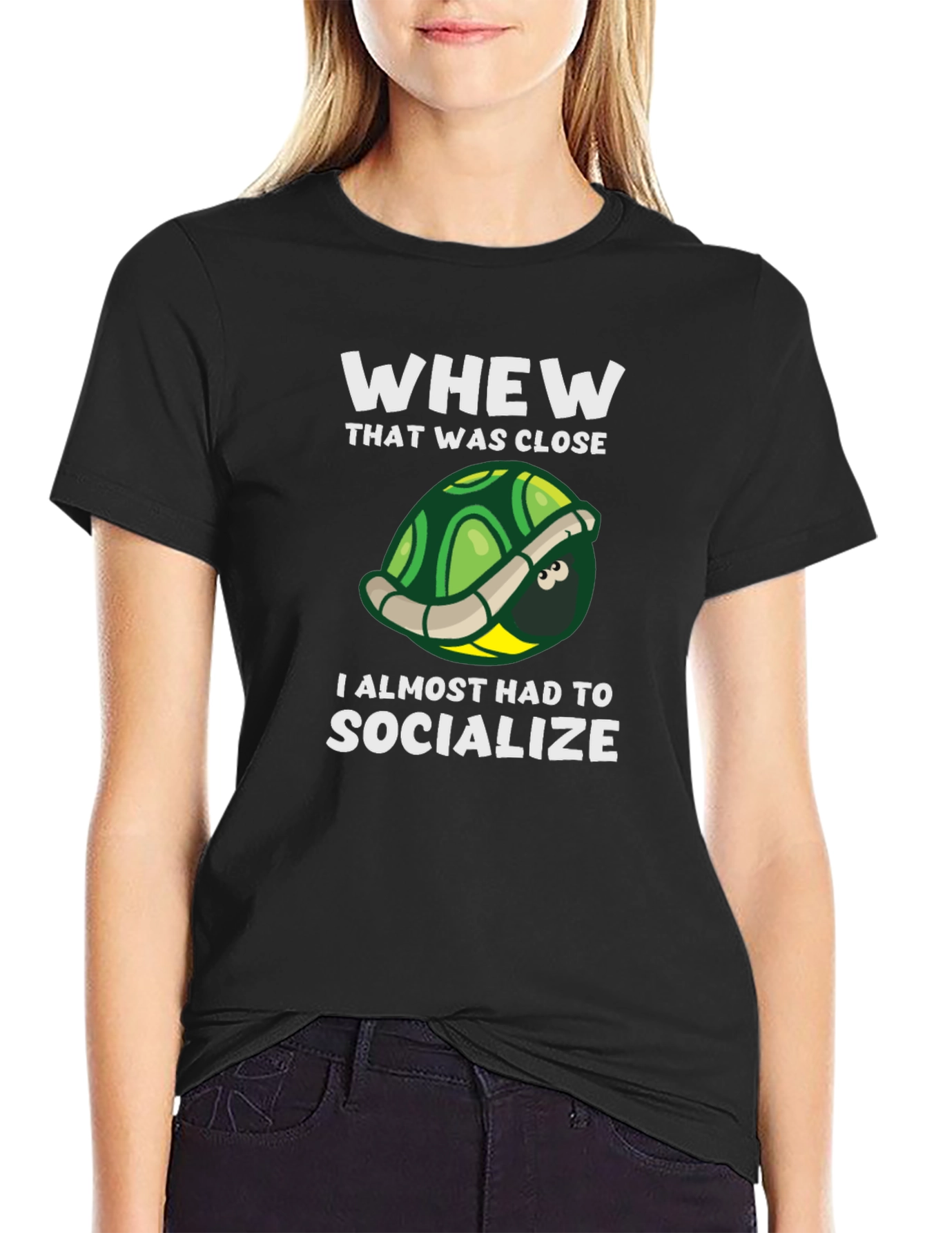 Introvert Turtle Graphic T-Shirt - Socialize Avoidance