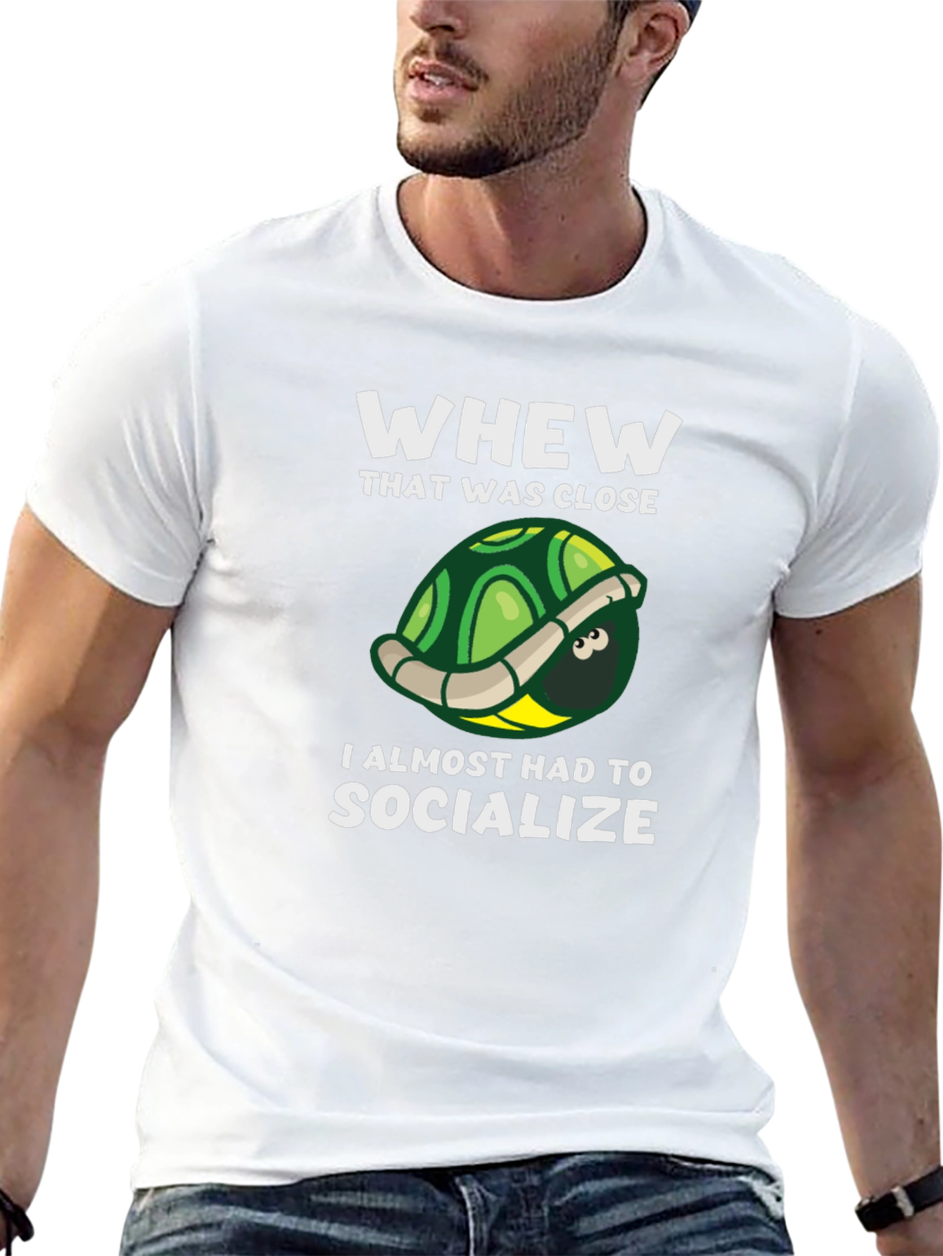 Introvert Turtle Graphic T-Shirt - Socialize Avoidance
