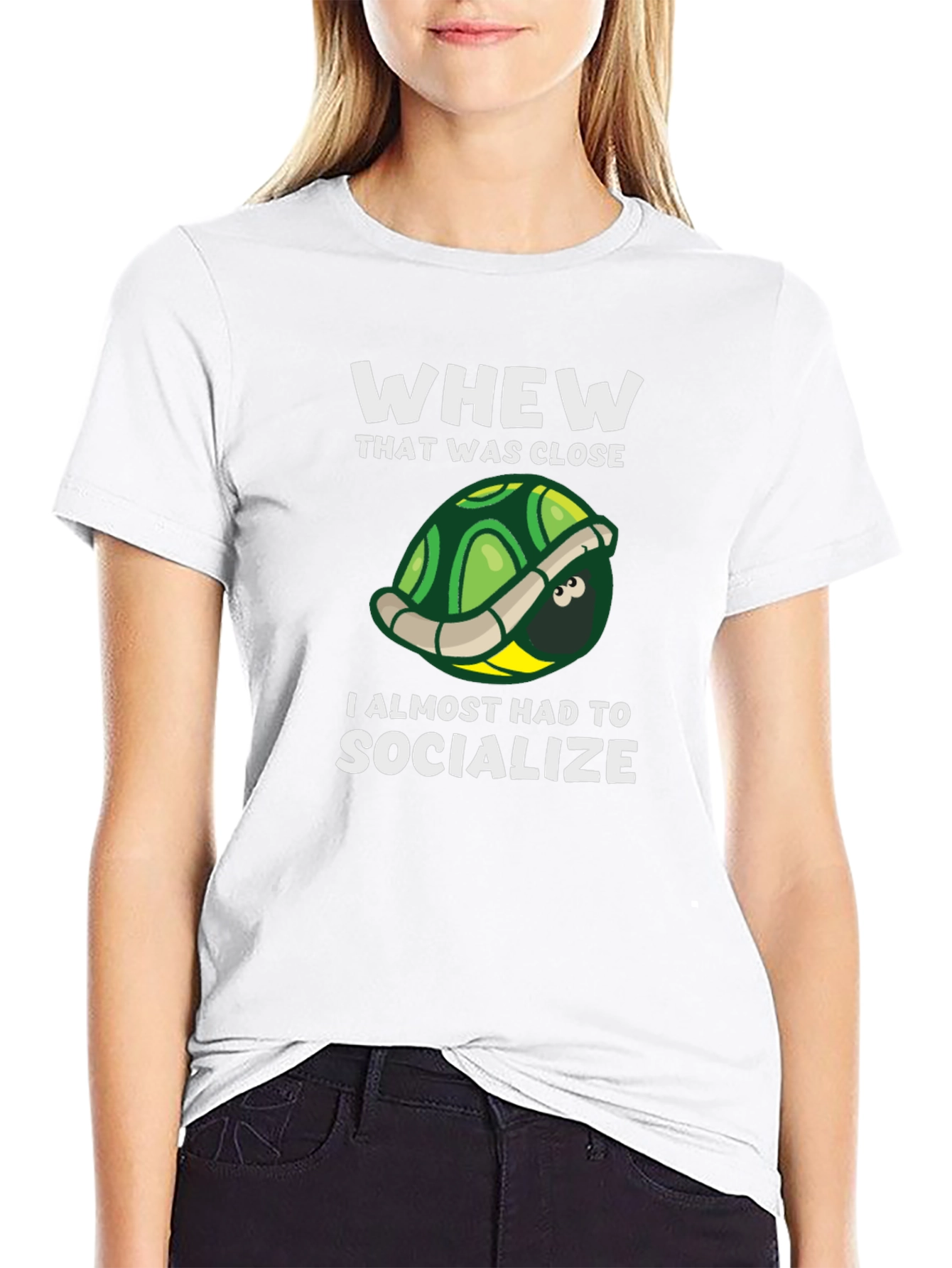 Introvert Turtle Graphic T-Shirt - Socialize Avoidance