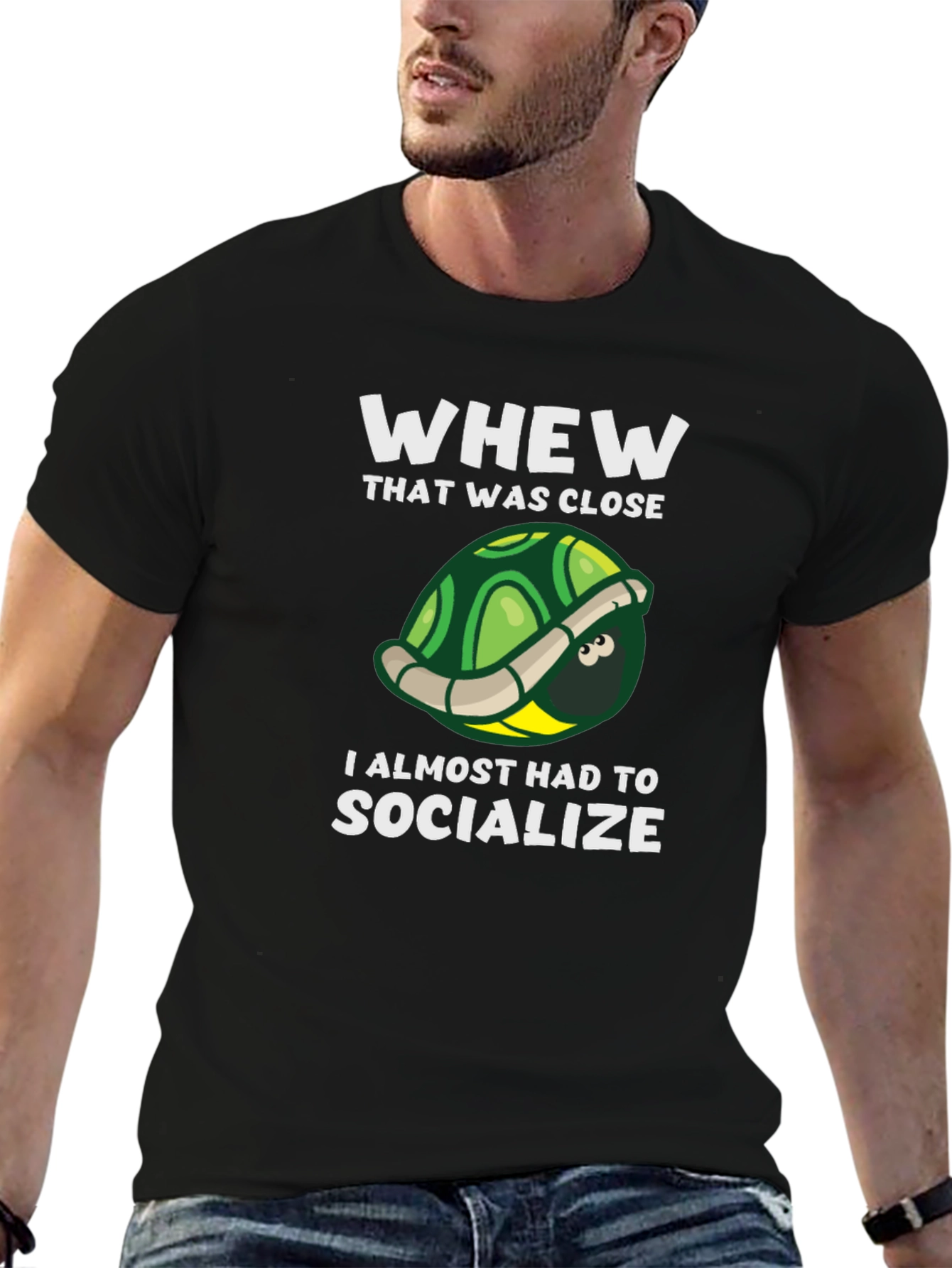 Introvert Turtle Graphic T-Shirt - Socialize Avoidance