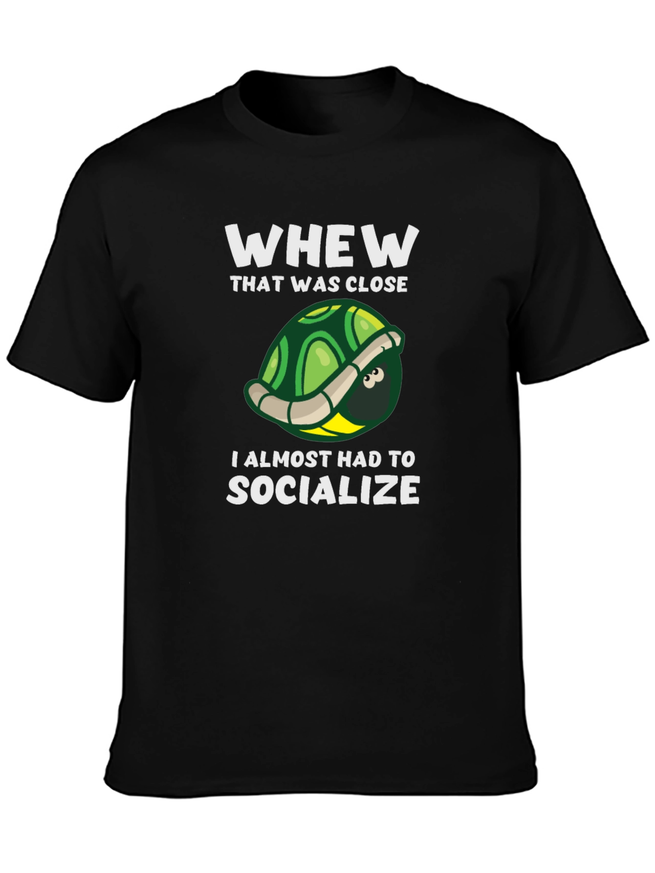Introvert Turtle Graphic T-Shirt - Socialize Avoidance