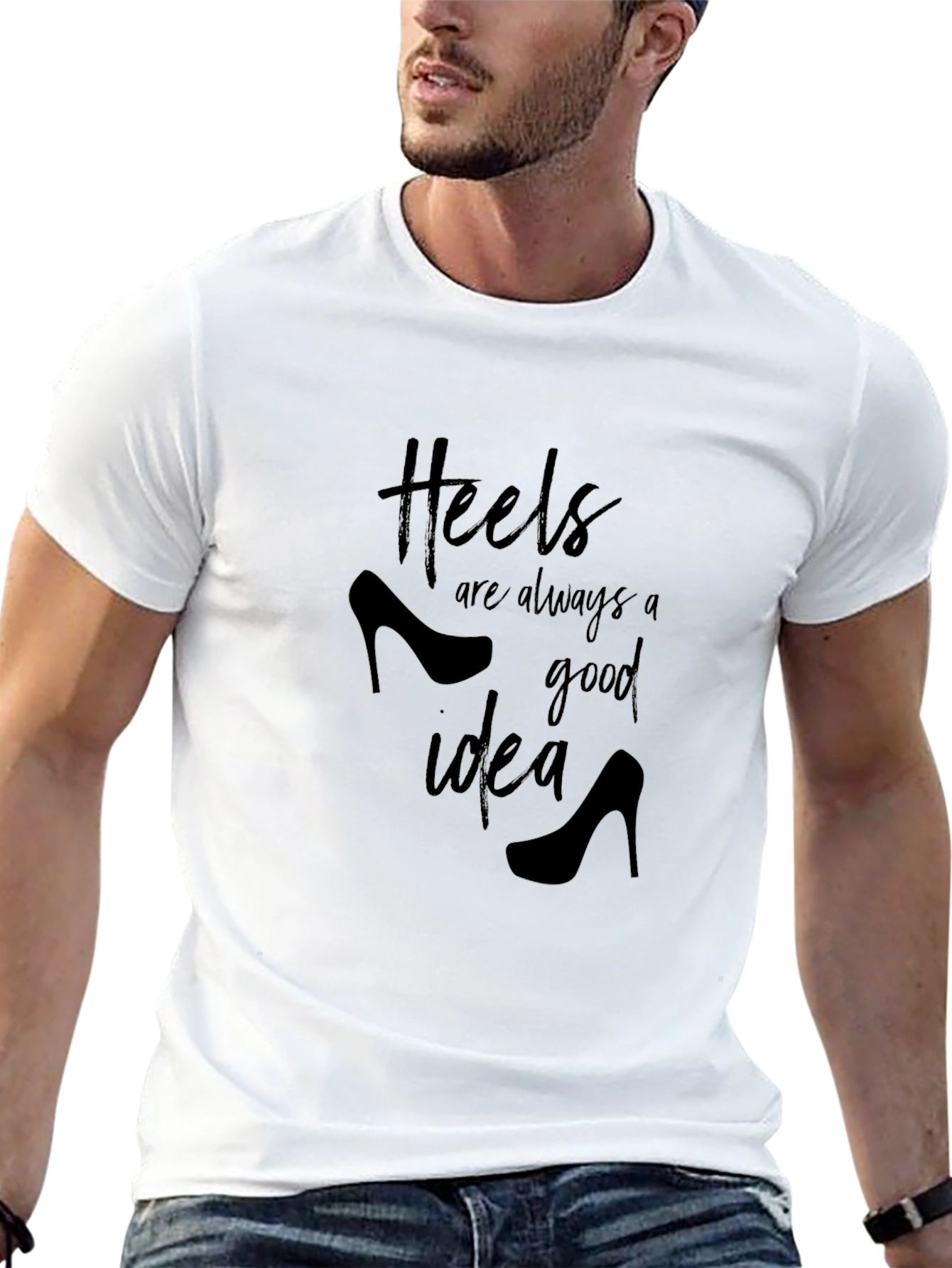 Heels Always a Good Idea Black Graphic Tee
