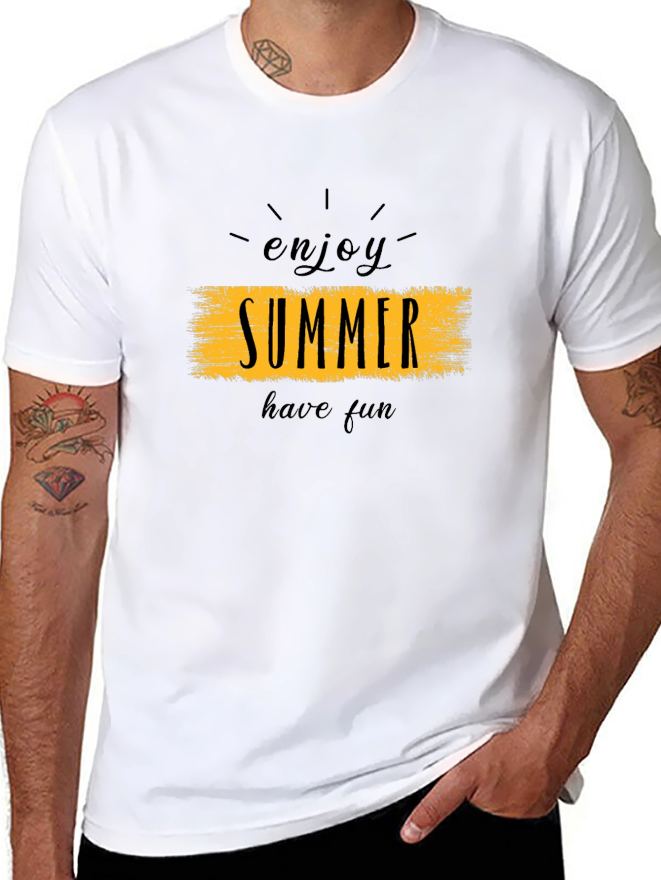 Enjoy Summer Black Graphic T-Shirt