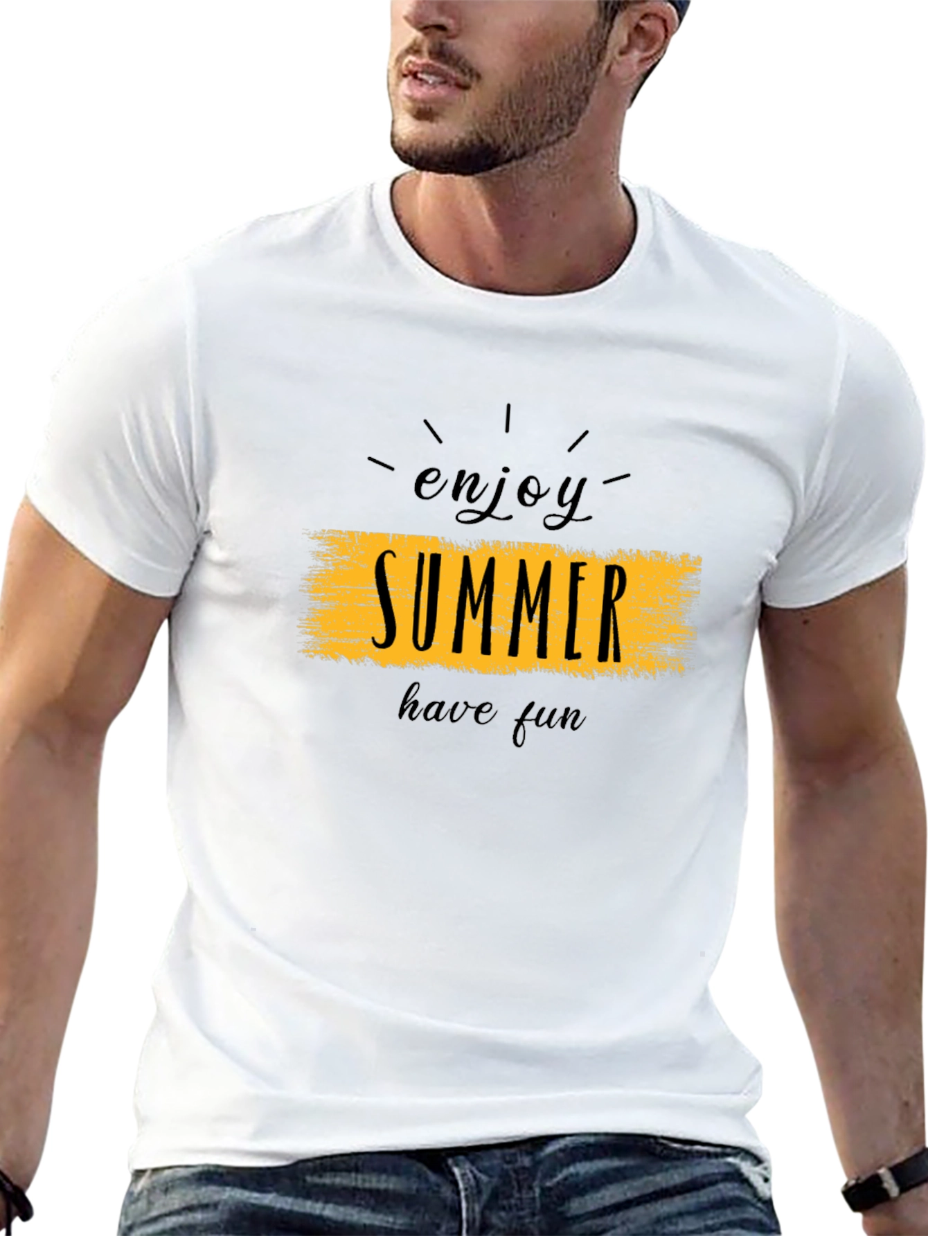 Enjoy Summer Black Graphic T-Shirt