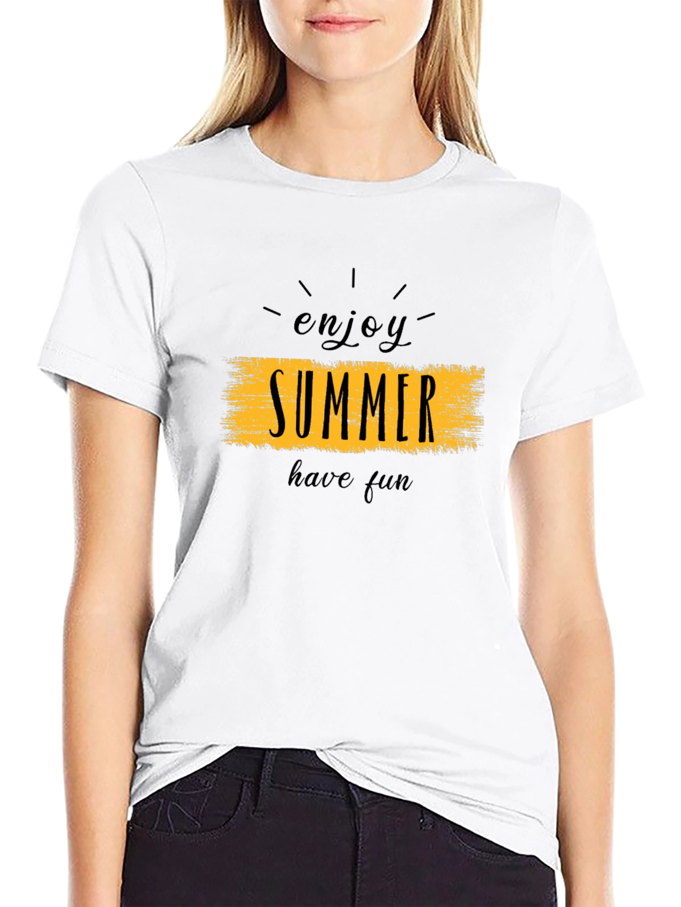 Enjoy Summer Black Graphic T-Shirt