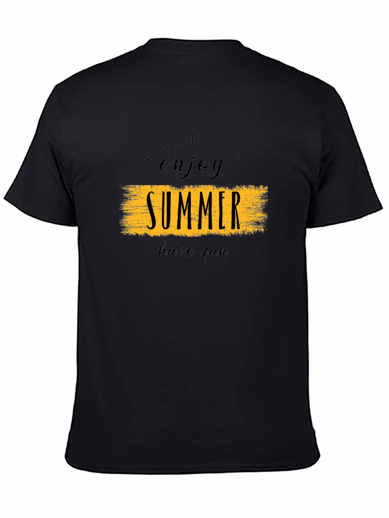 Enjoy Summer Black Graphic T-Shirt