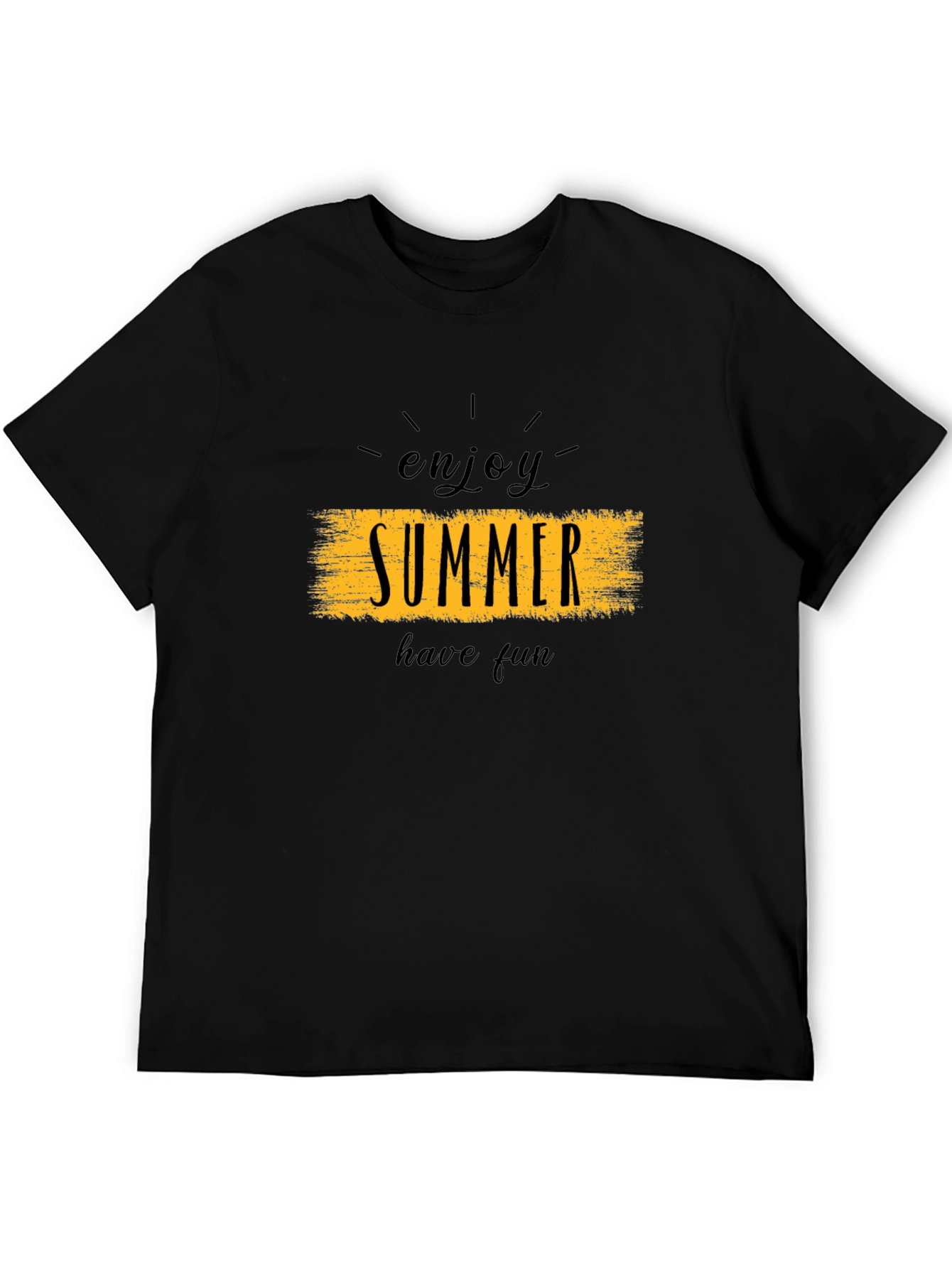 Enjoy Summer Black Graphic T-Shirt