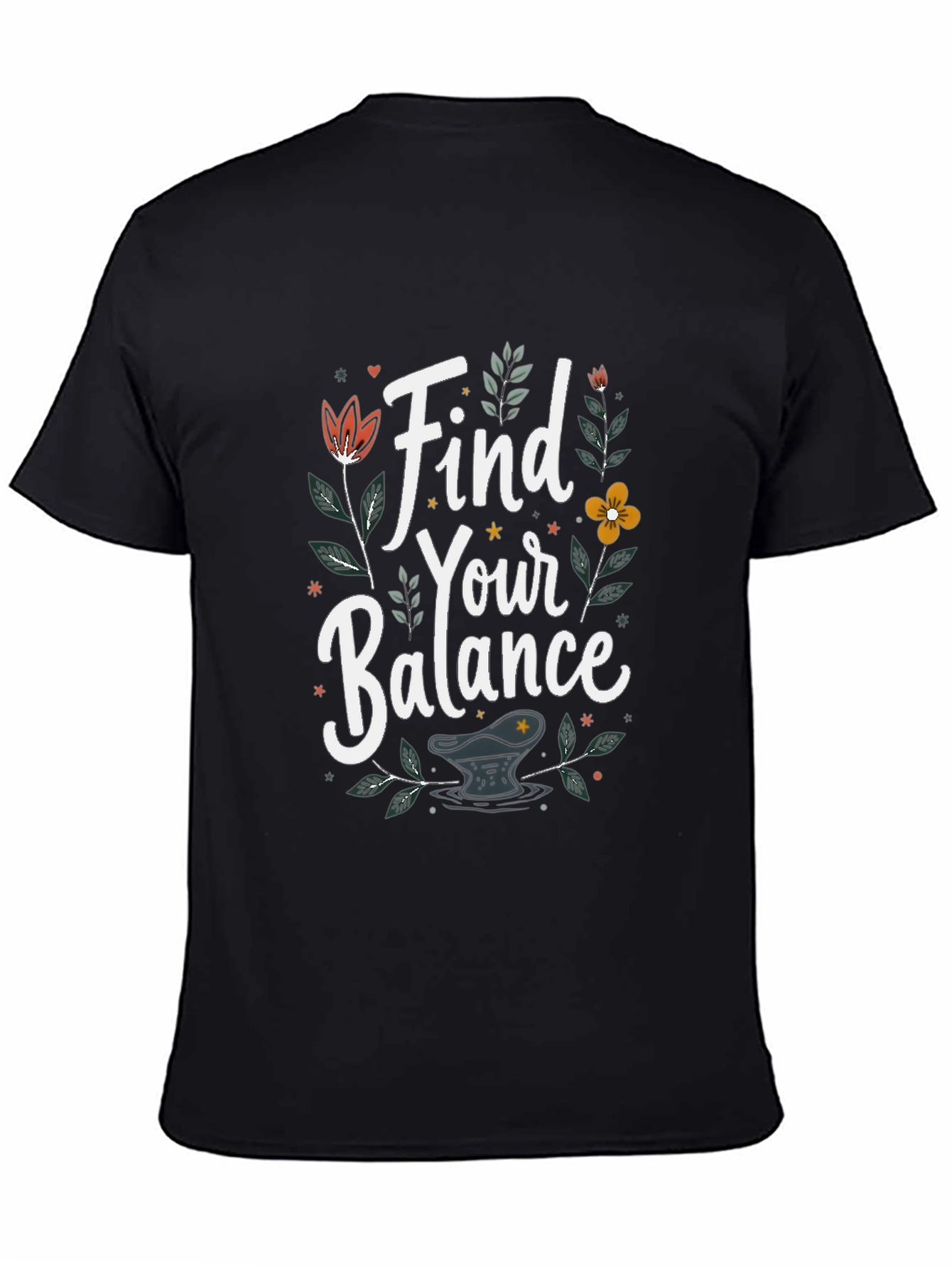 Find Your Balance Graphic T-Shirt - Black