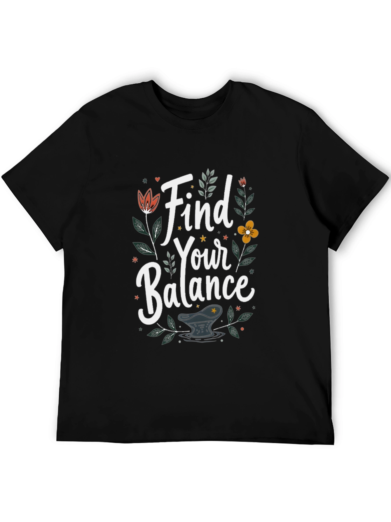 Find Your Balance Graphic T-Shirt - Black