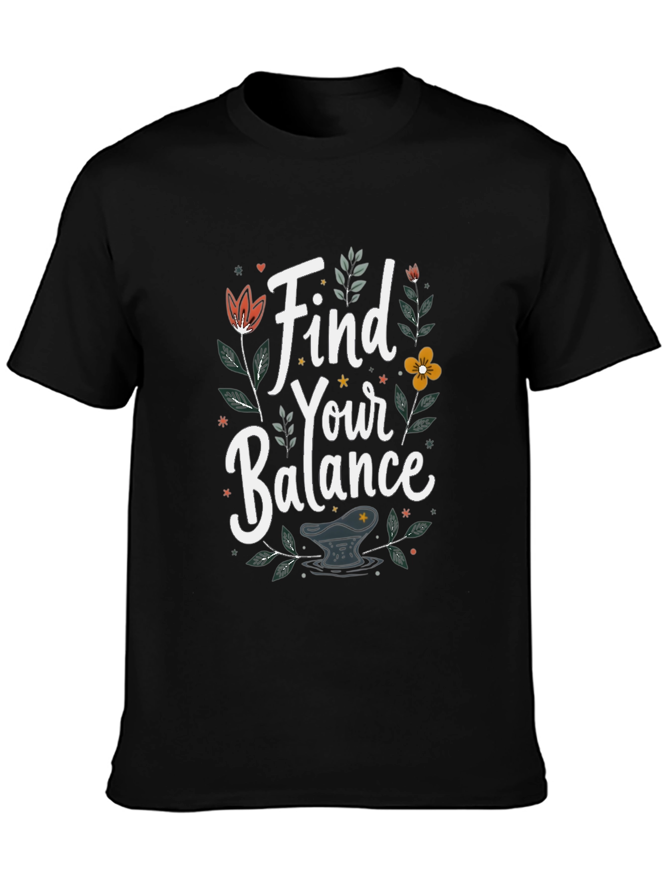 Find Your Balance Graphic T-Shirt - Black