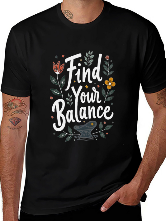 Find Your Balance Graphic T-Shirt - Black