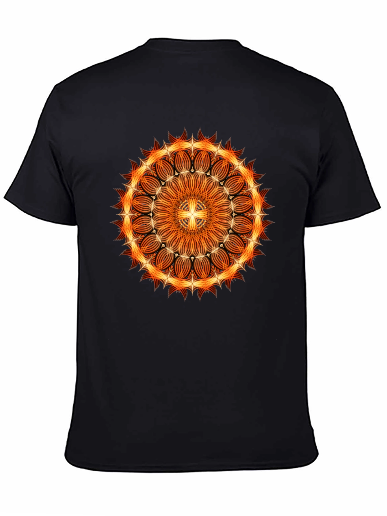 Fiery Mandala Graphic Black T-Shirt