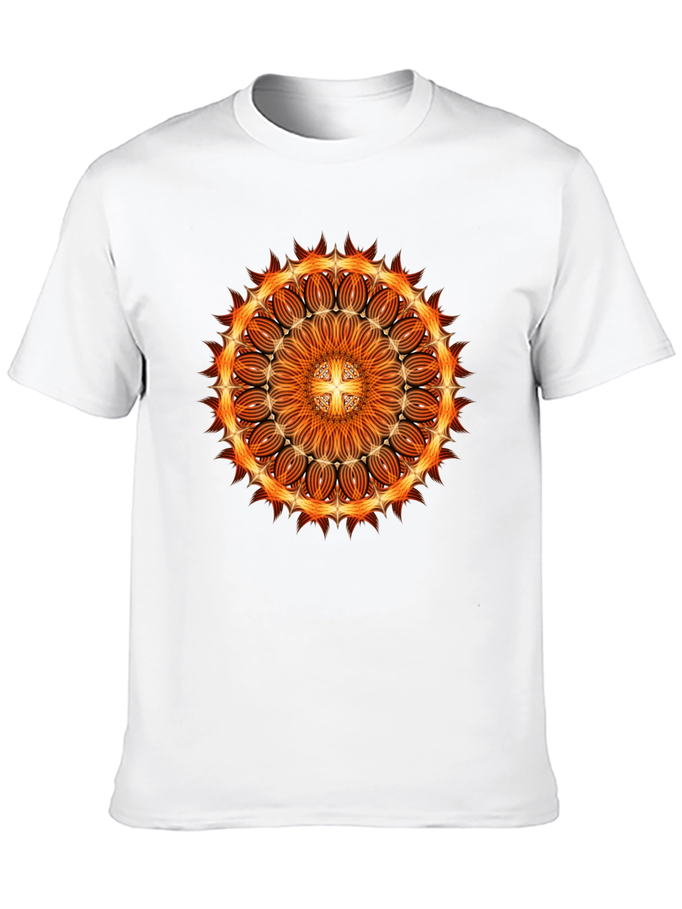 Fiery Mandala Graphic Black T-Shirt