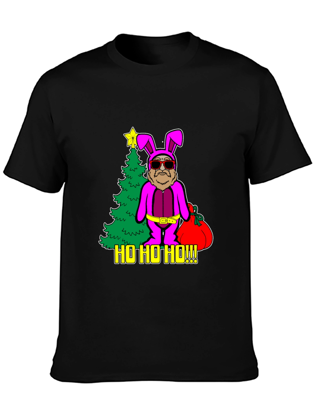 Funny Santa Bunny Costume Christmas T-Shirt