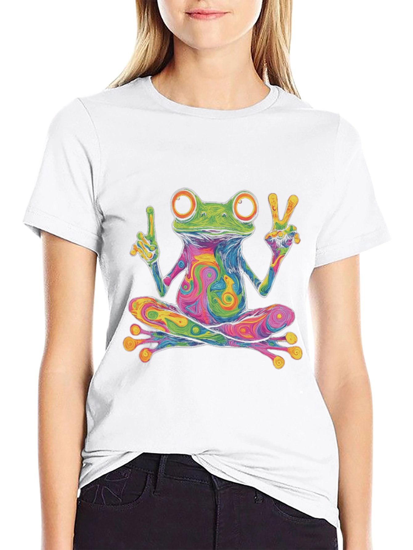 Psychedelic Frog T-Shirt - Peace & Love
