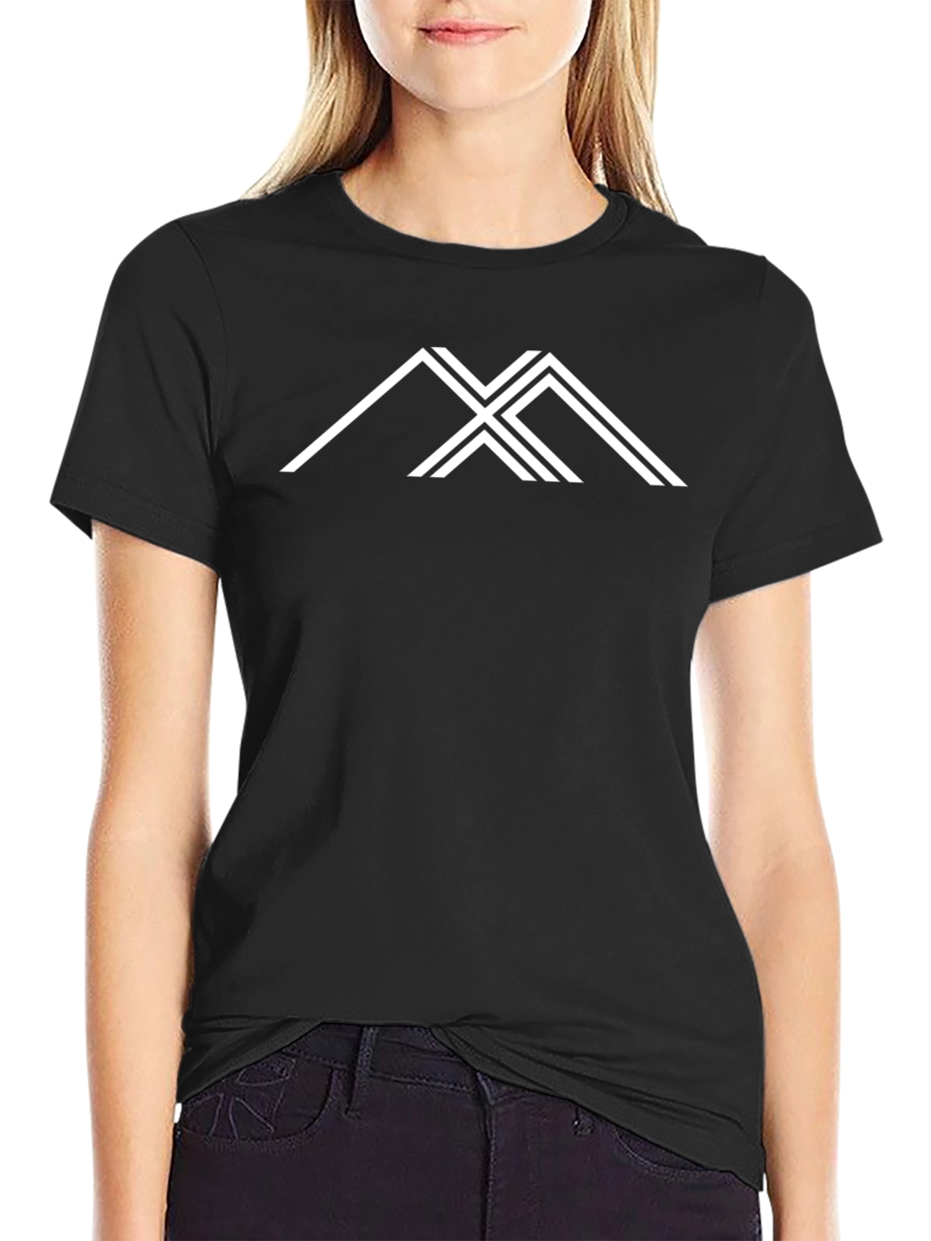 Modern Geometric T-Shirt - Black