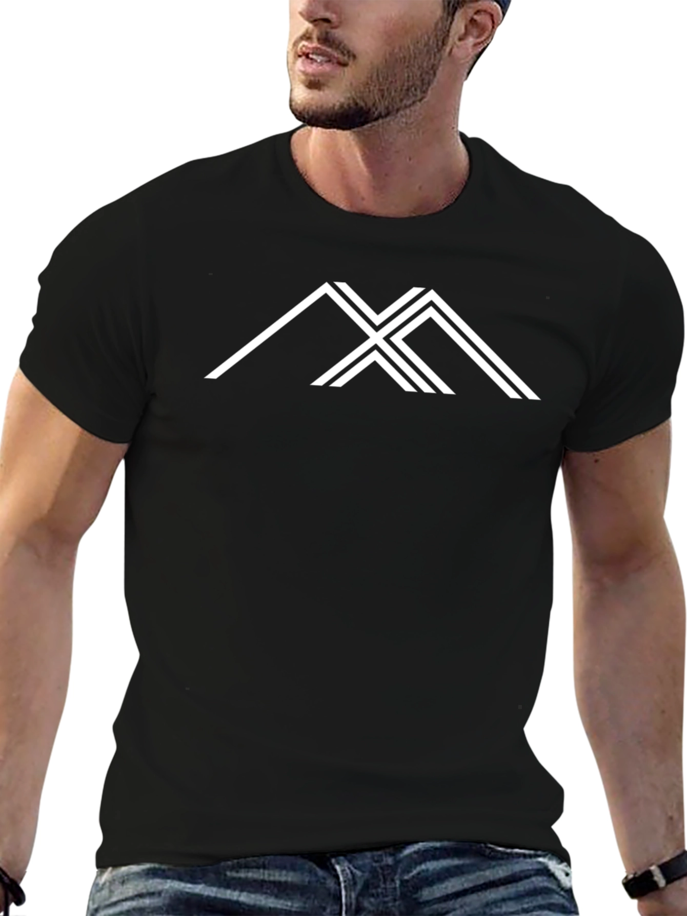Modern Geometric T-Shirt - Black