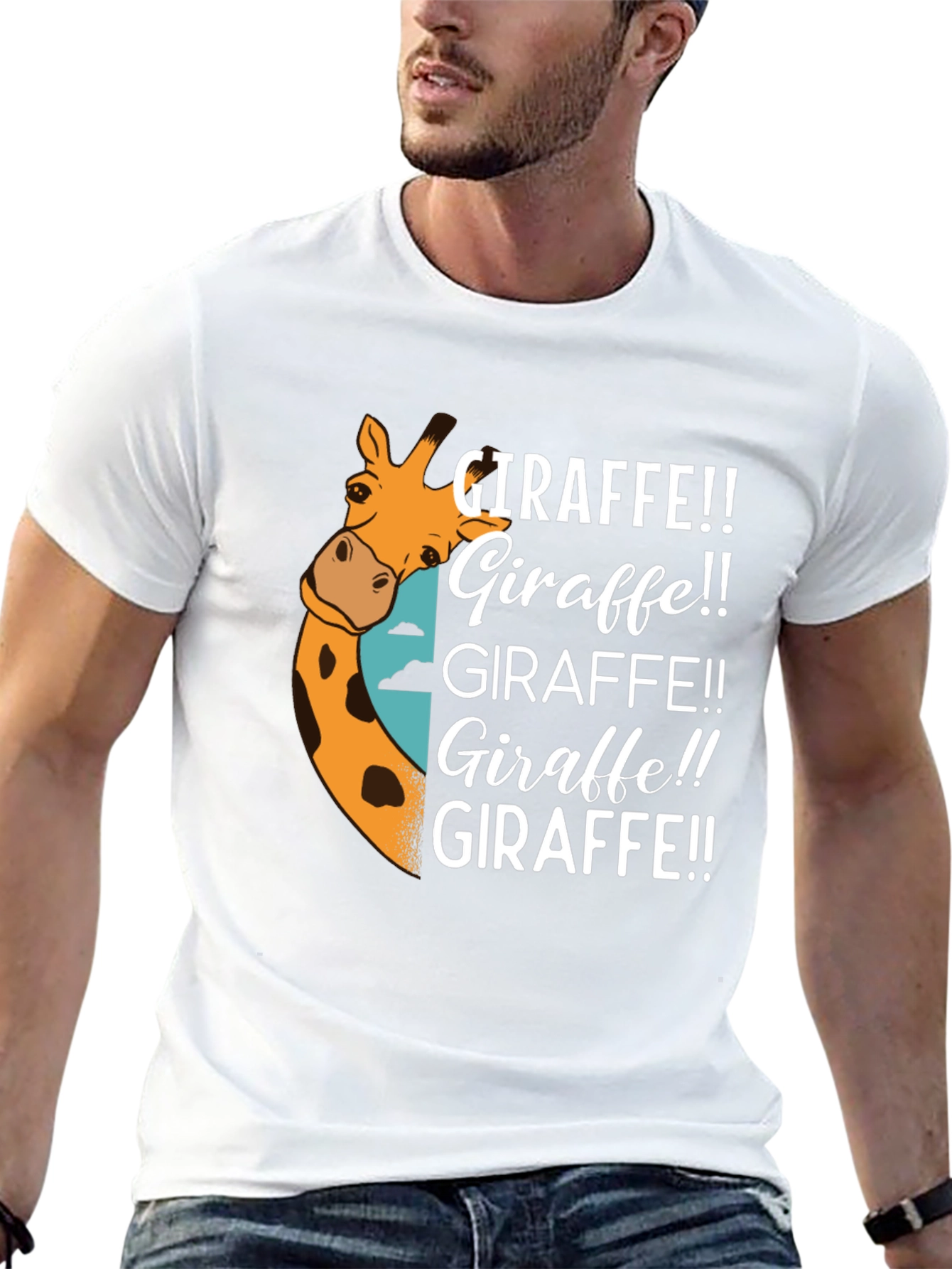Giraffe Graphic Black T-Shirt