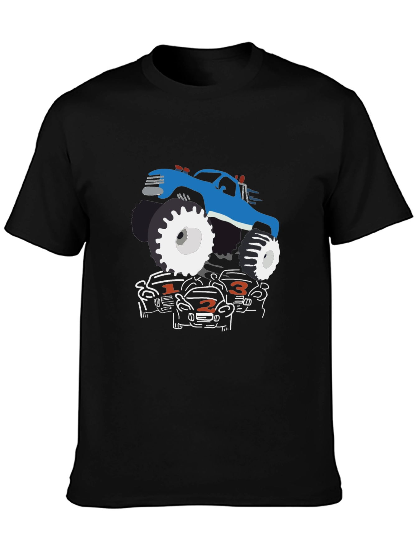 Monster Truck Graphic Tee - Black Cotton Blend