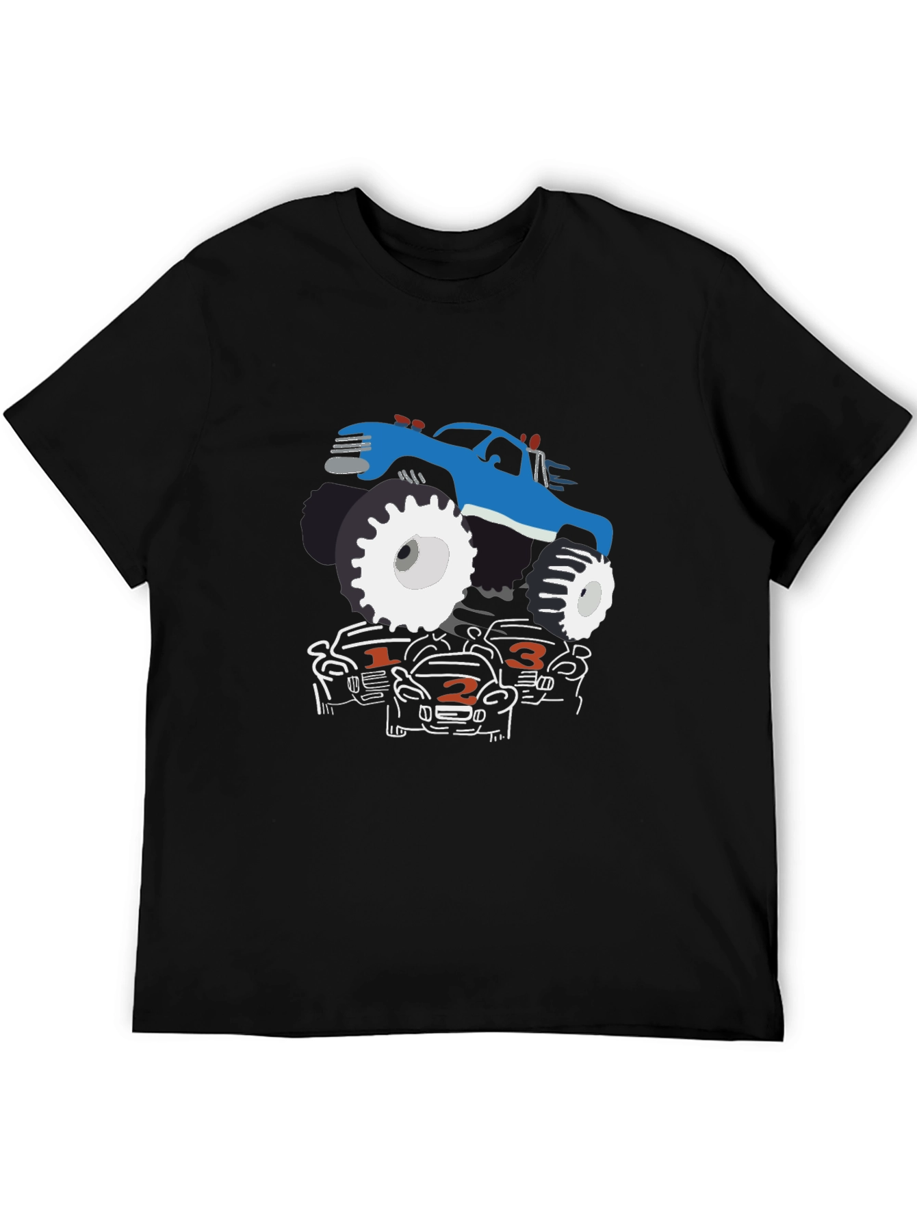 Monster Truck Graphic Tee - Black Cotton Blend